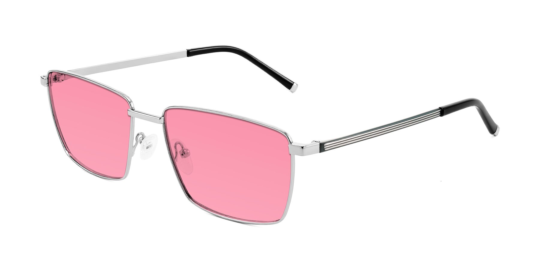 Angle of Lynch in Silver with Pink Tinted Lenses