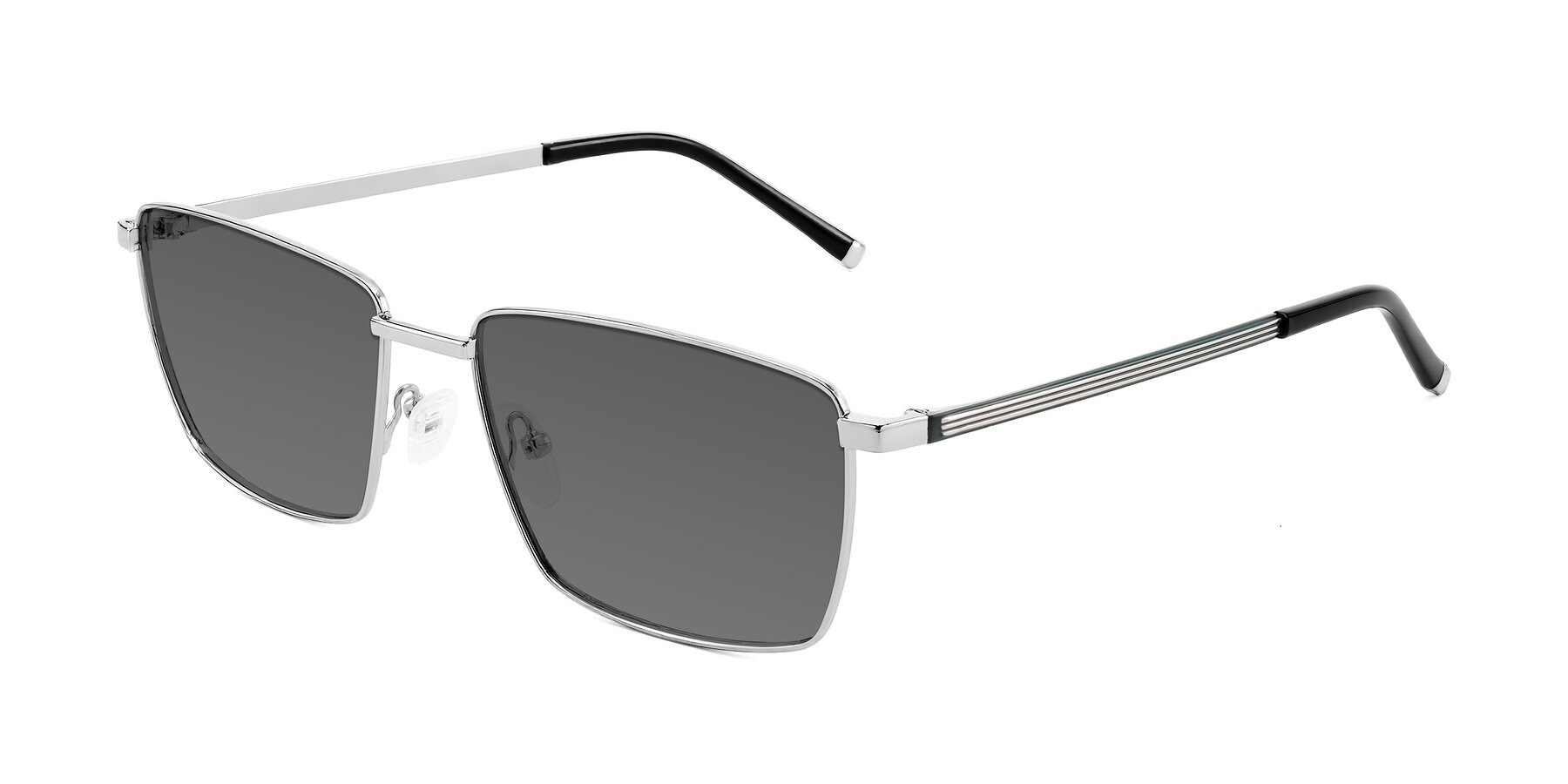 Angle of Lynch in Silver with Medium Gray Tinted Lenses