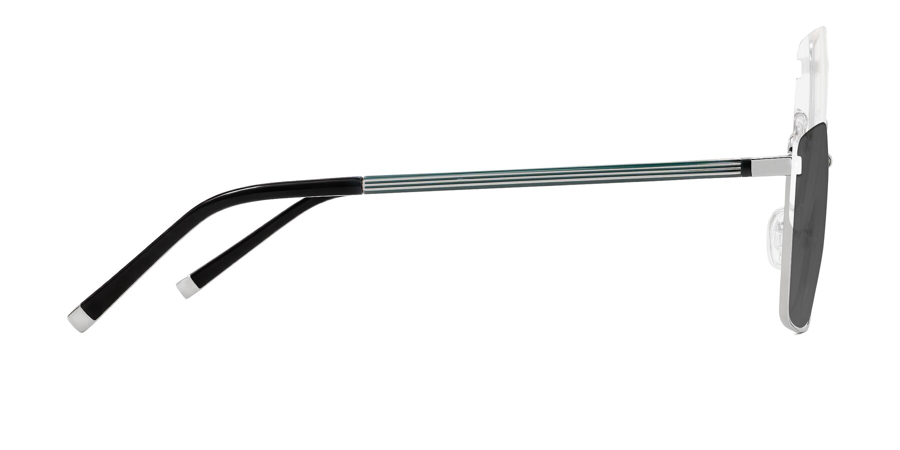 Side of Lynch in Silver with Medium Gray Tinted Lenses