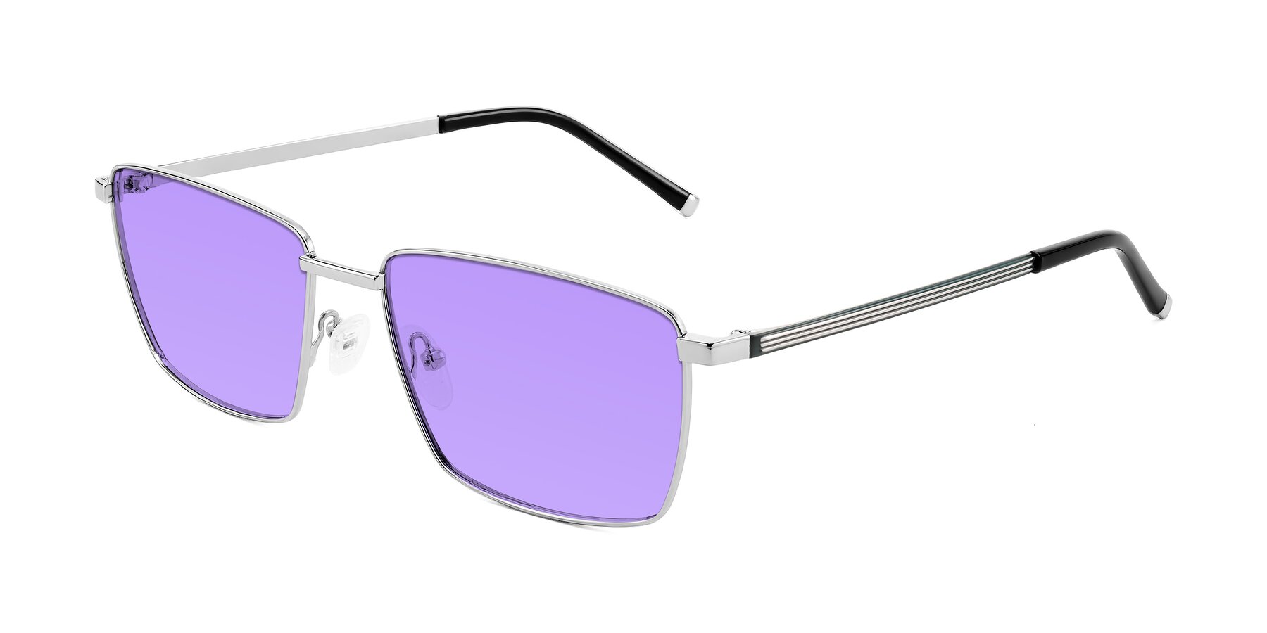 Angle of Lynch in Silver with Medium Purple Tinted Lenses