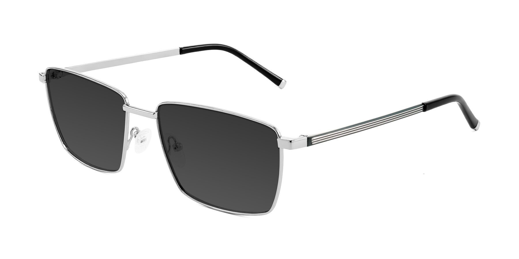 Angle of Lynch in Silver with Gray Tinted Lenses
