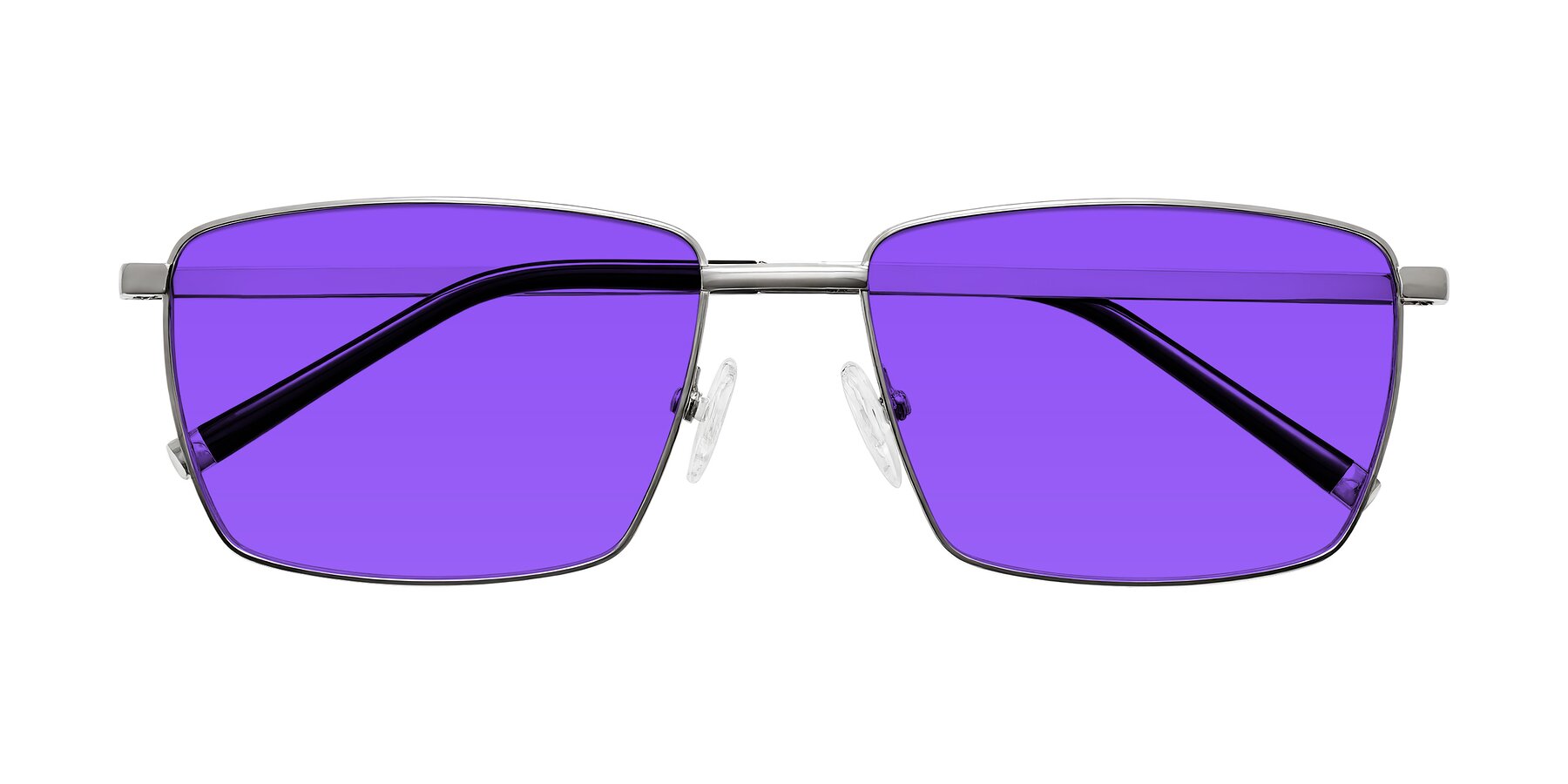 Folded Front of Lynch in Silver with Purple Tinted Lenses