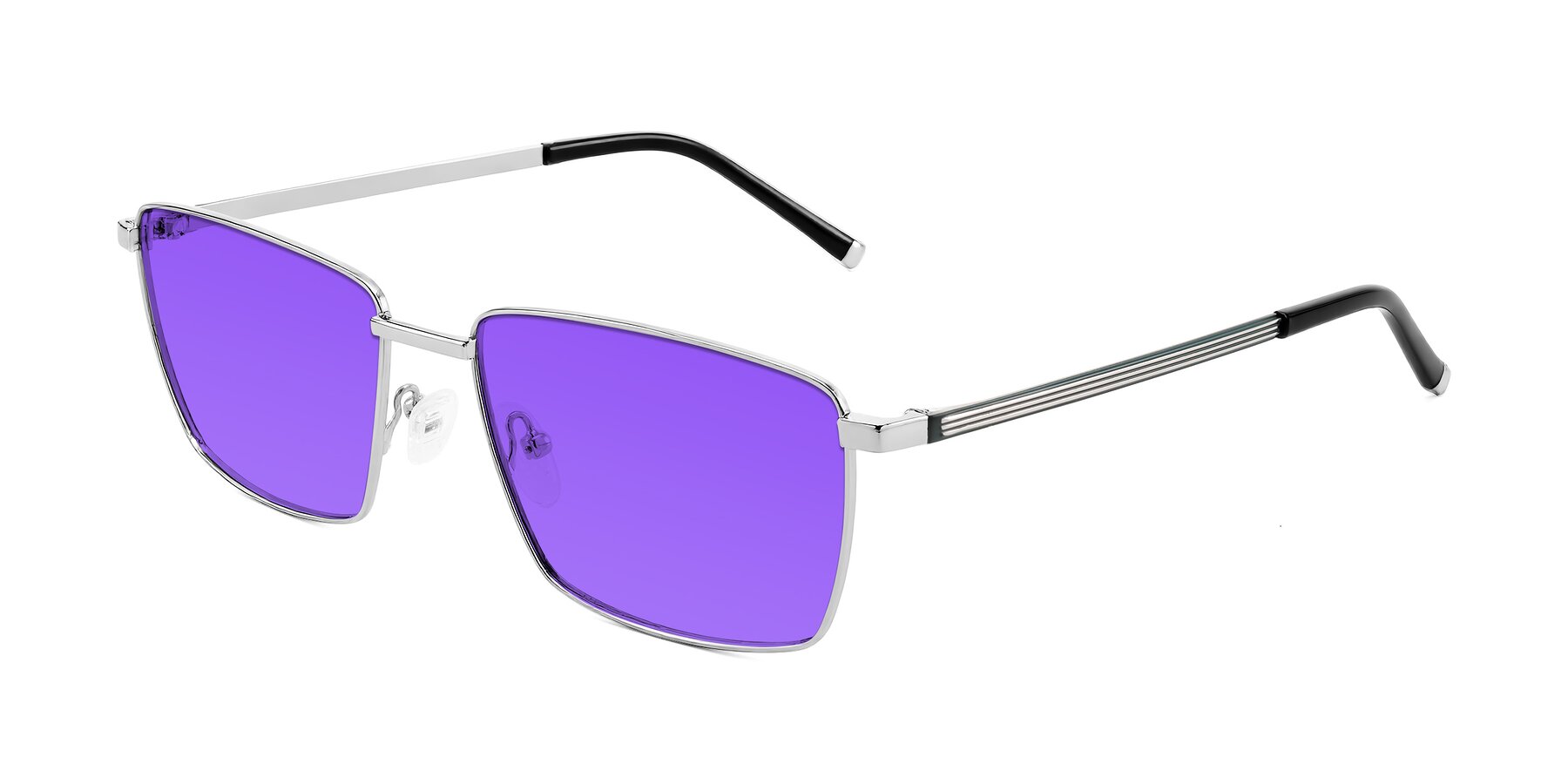 Angle of Lynch in Silver with Purple Tinted Lenses