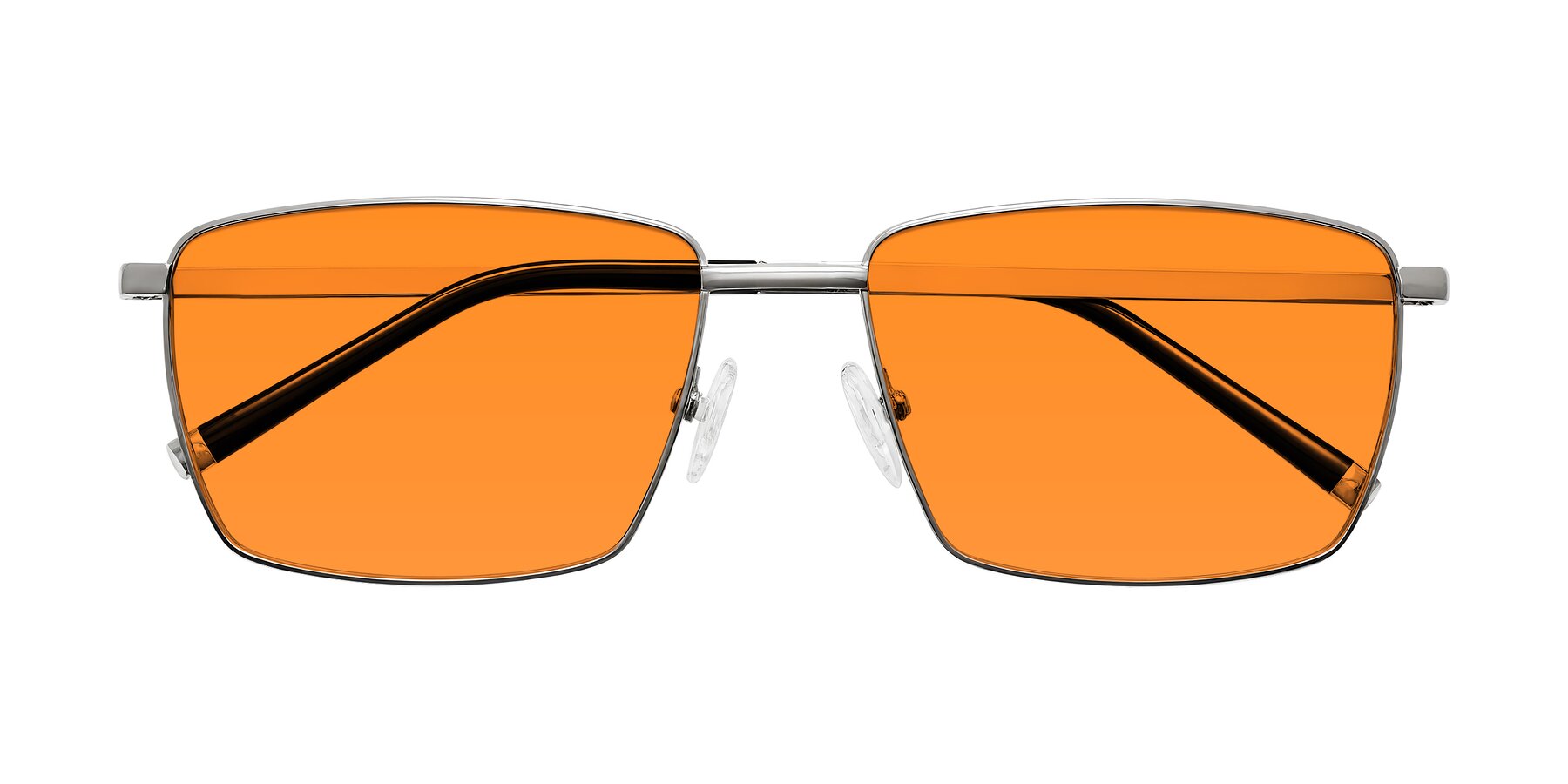 Folded Front of Lynch in Silver with Orange Tinted Lenses