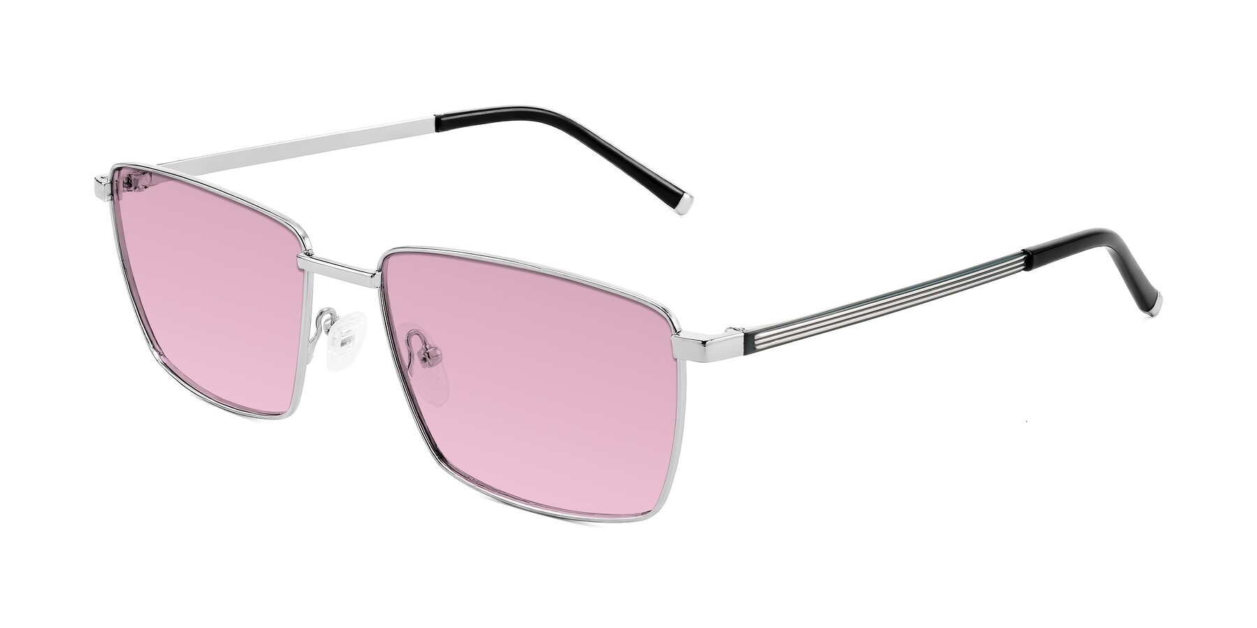 Angle of Lynch in Silver with Light Wine Tinted Lenses