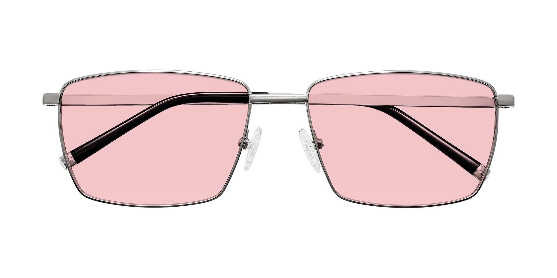 Folded Front of Lynch in Silver with Light Garnet Tinted Lenses
