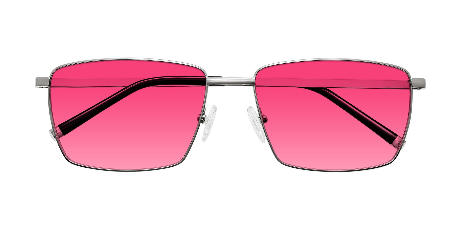 Folded Front of Lynch in Silver with Pink Gradient Lenses