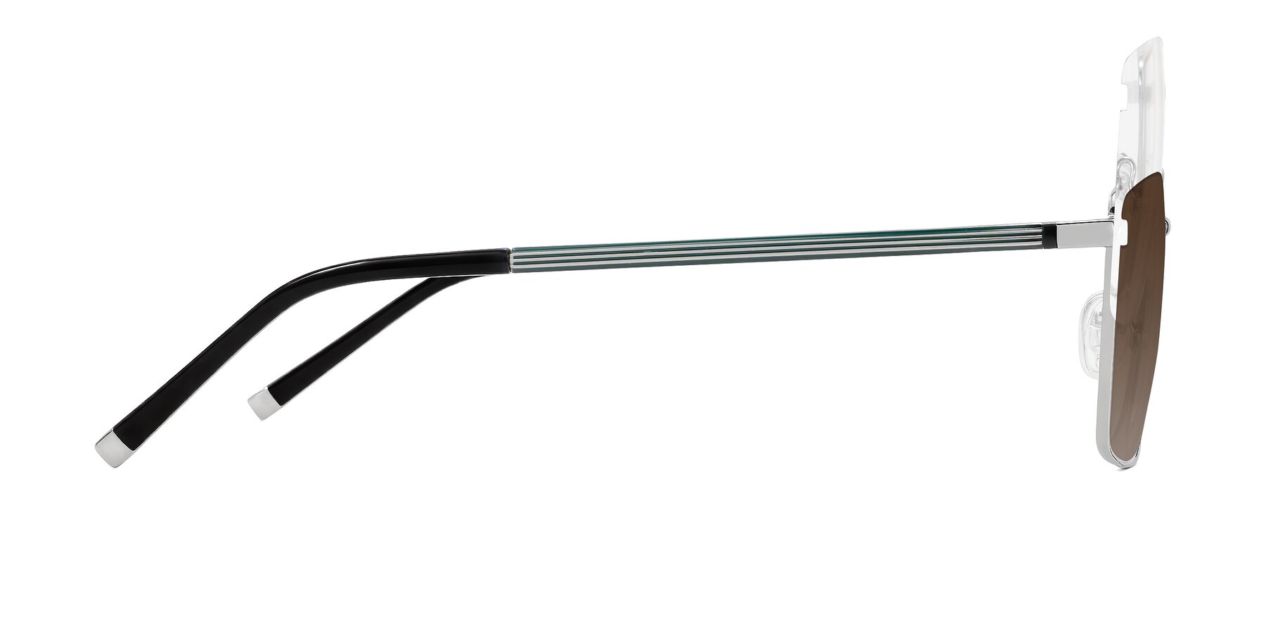 Side of Lynch in Silver with Brown Gradient Lenses