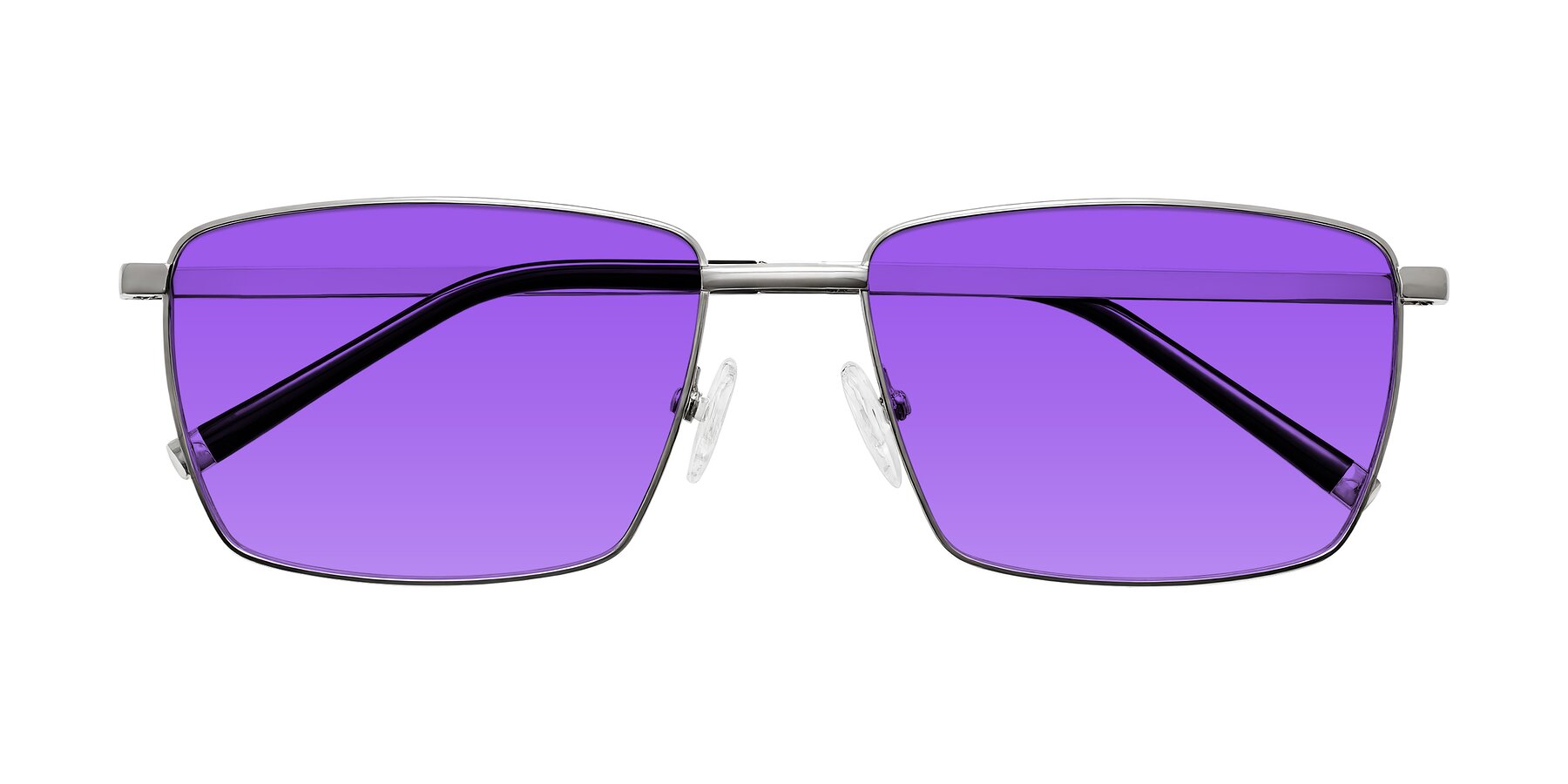 Folded Front of Lynch in Silver with Purple Gradient Lenses