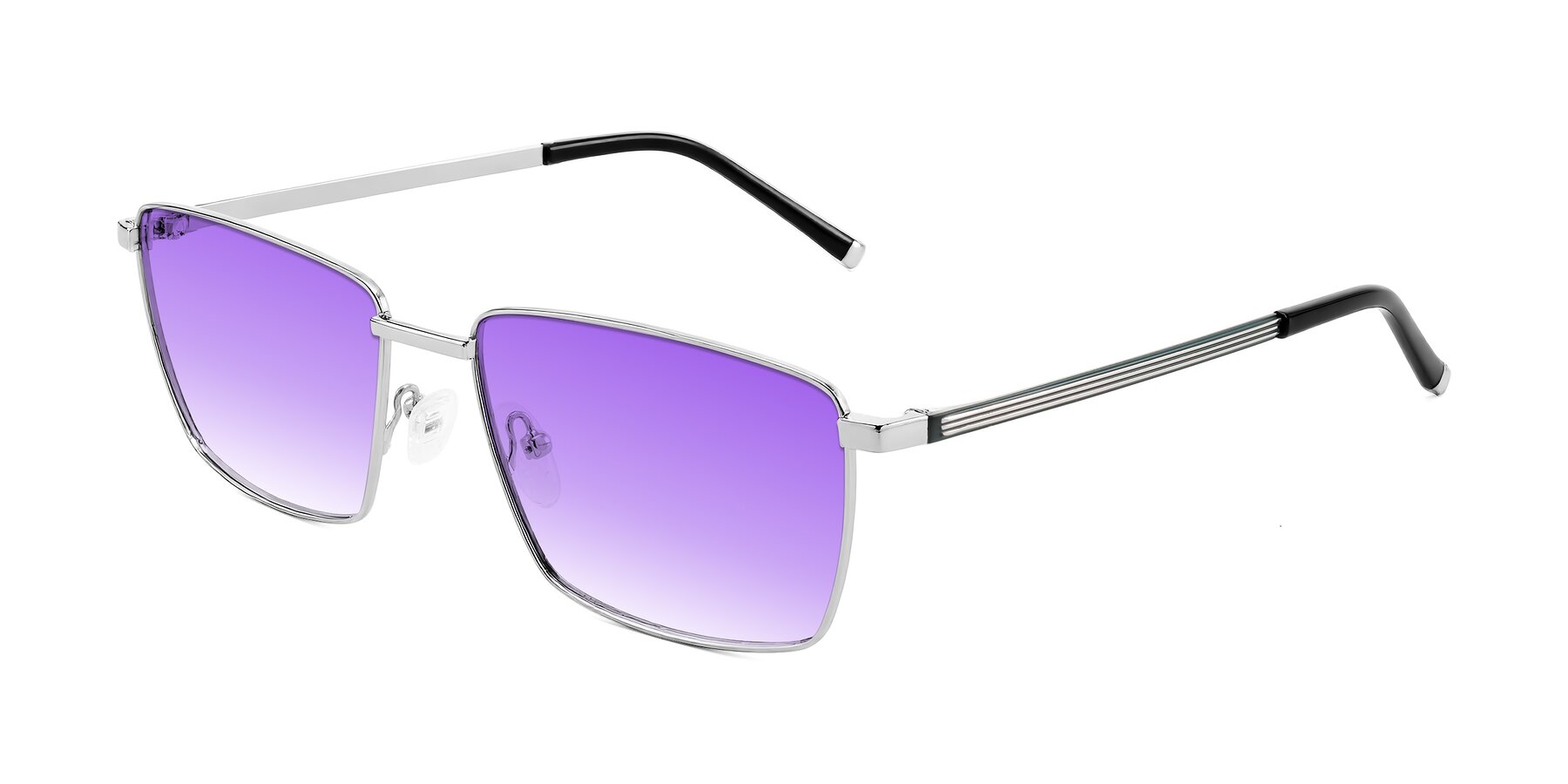Angle of Lynch in Silver with Purple Gradient Lenses