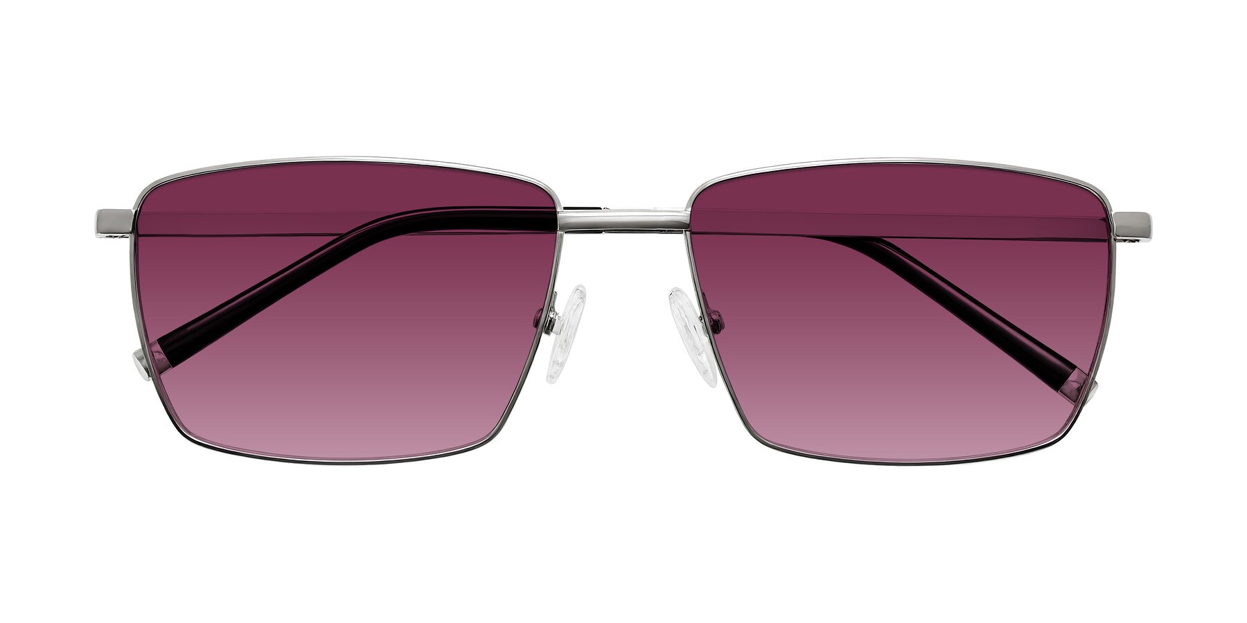 Folded Front of Lynch in Silver with Wine Gradient Lenses