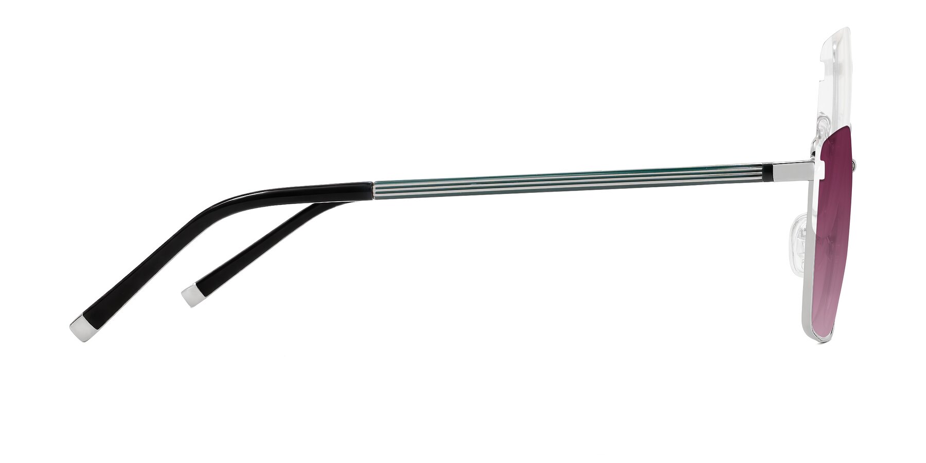 Side of Lynch in Silver with Wine Gradient Lenses