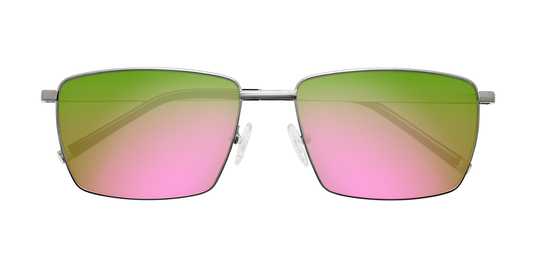 Folded Front of Lynch in Silver with Pink Mirrored Lenses