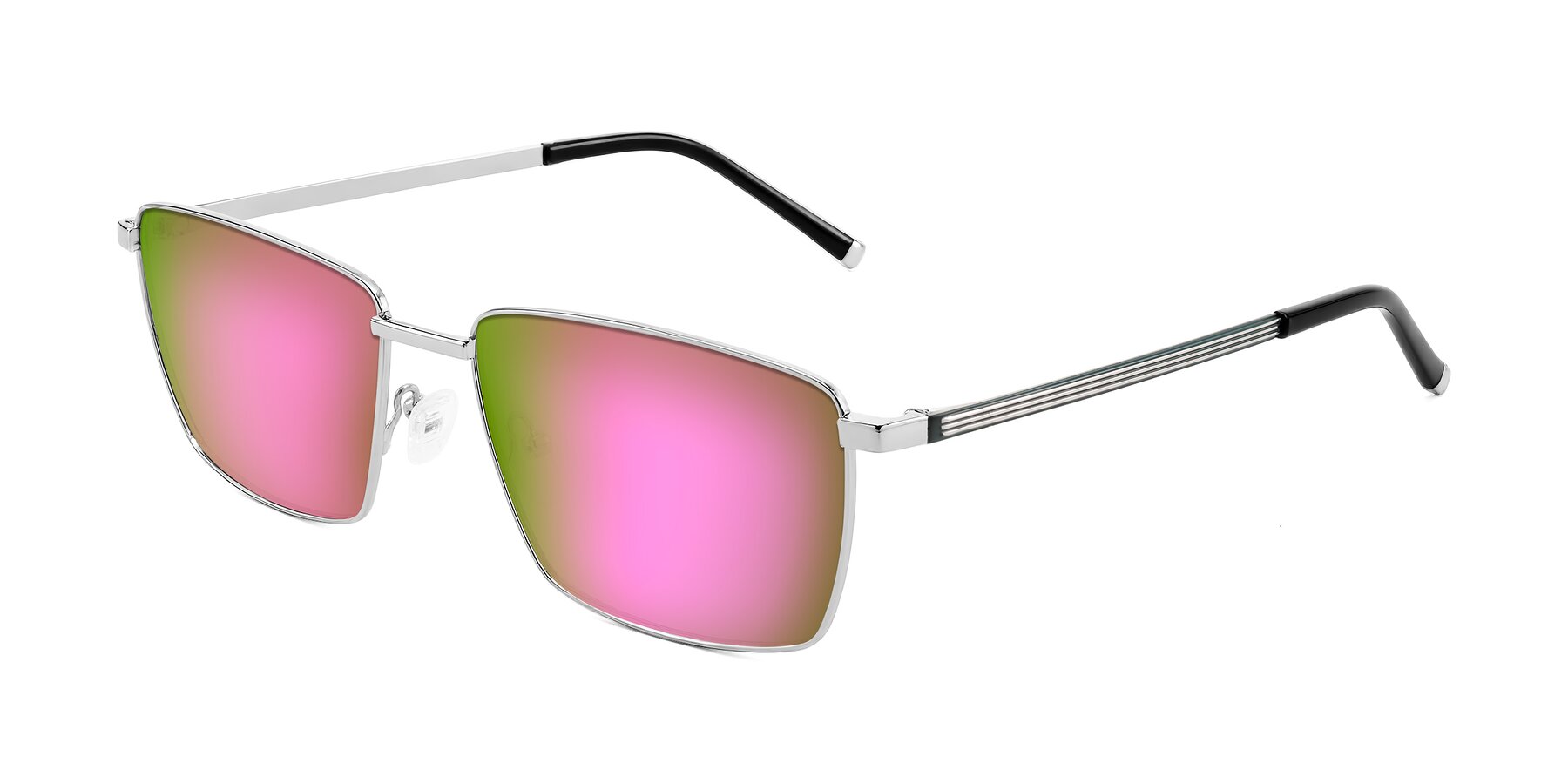Angle of Lynch in Silver with Pink Mirrored Lenses