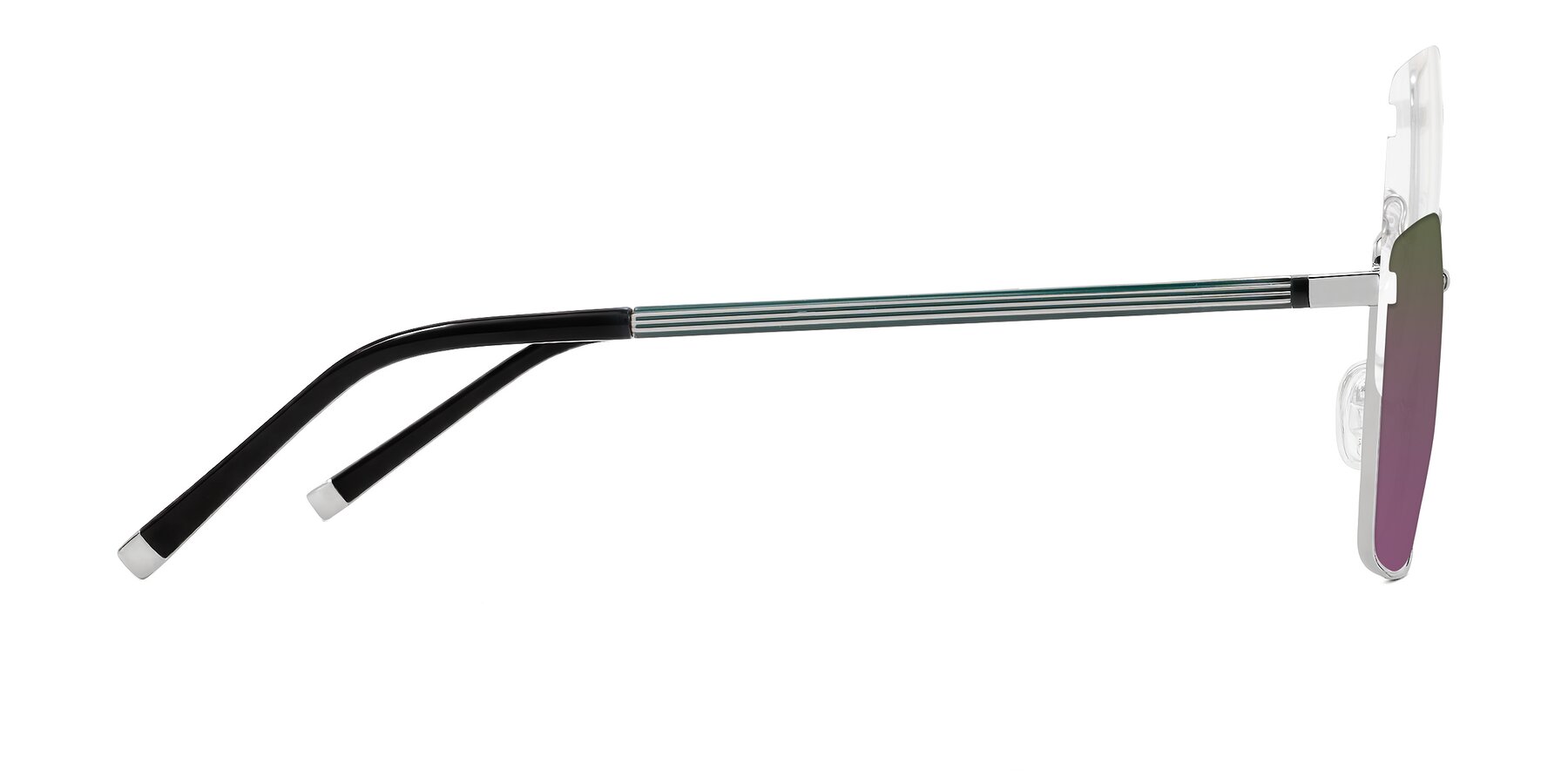 Side of Lynch in Silver with Pink Mirrored Lenses