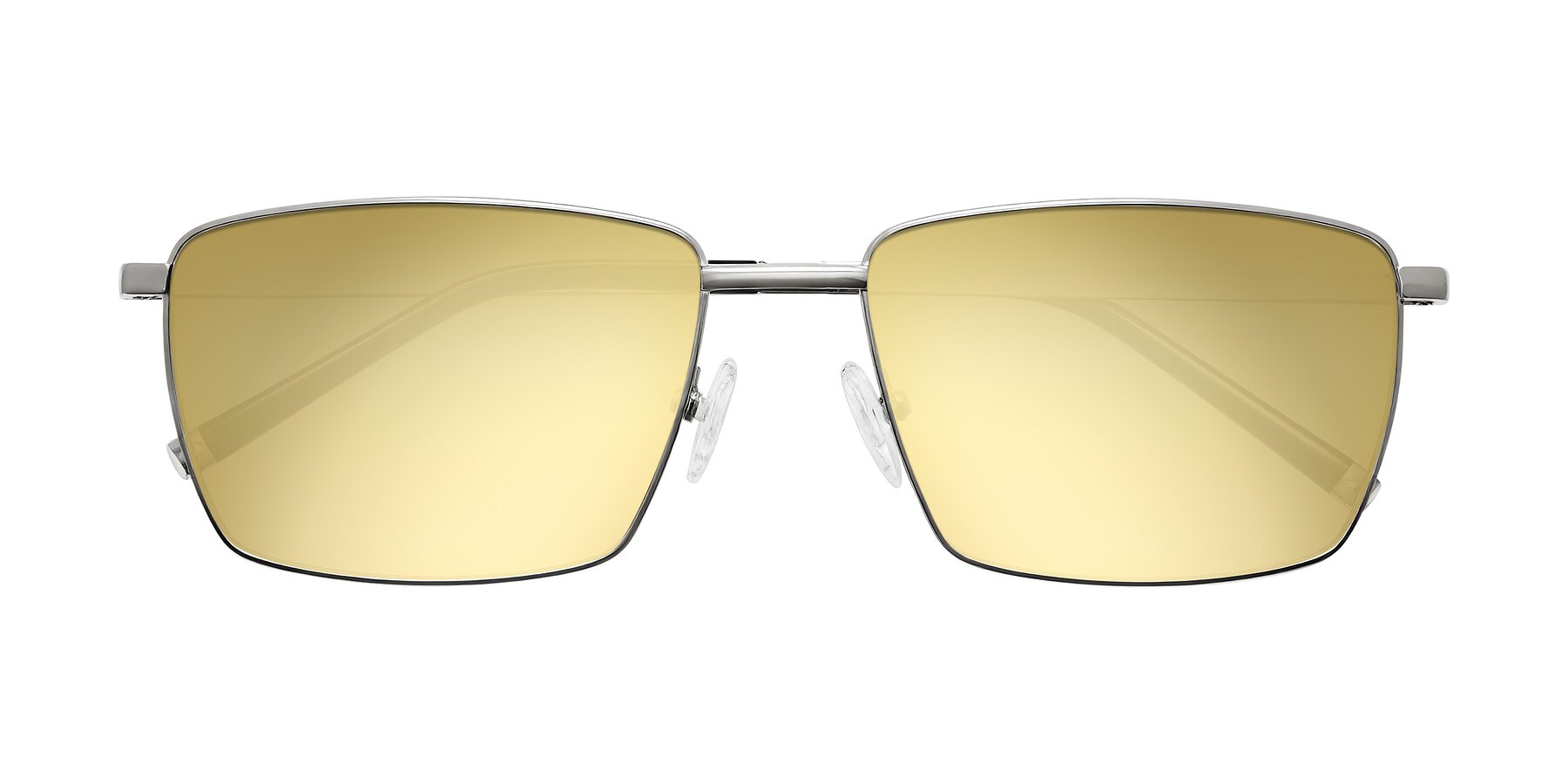 Folded Front of Lynch in Silver with Gold Mirrored Lenses