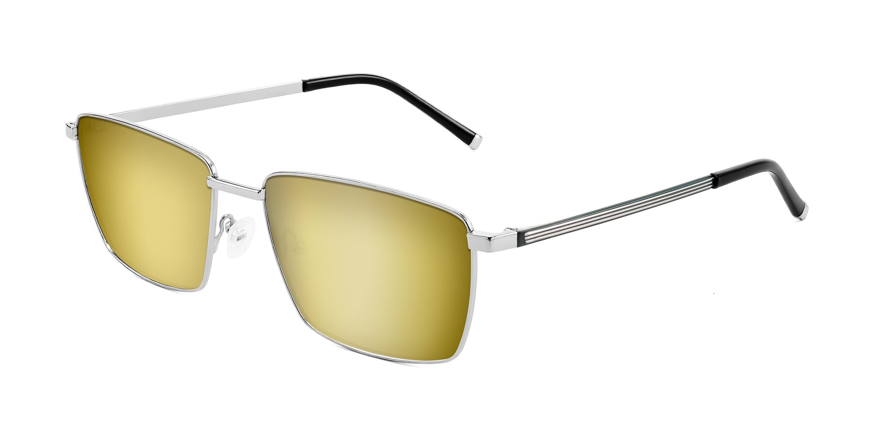 Angle of Lynch in Silver with Gold Mirrored Lenses