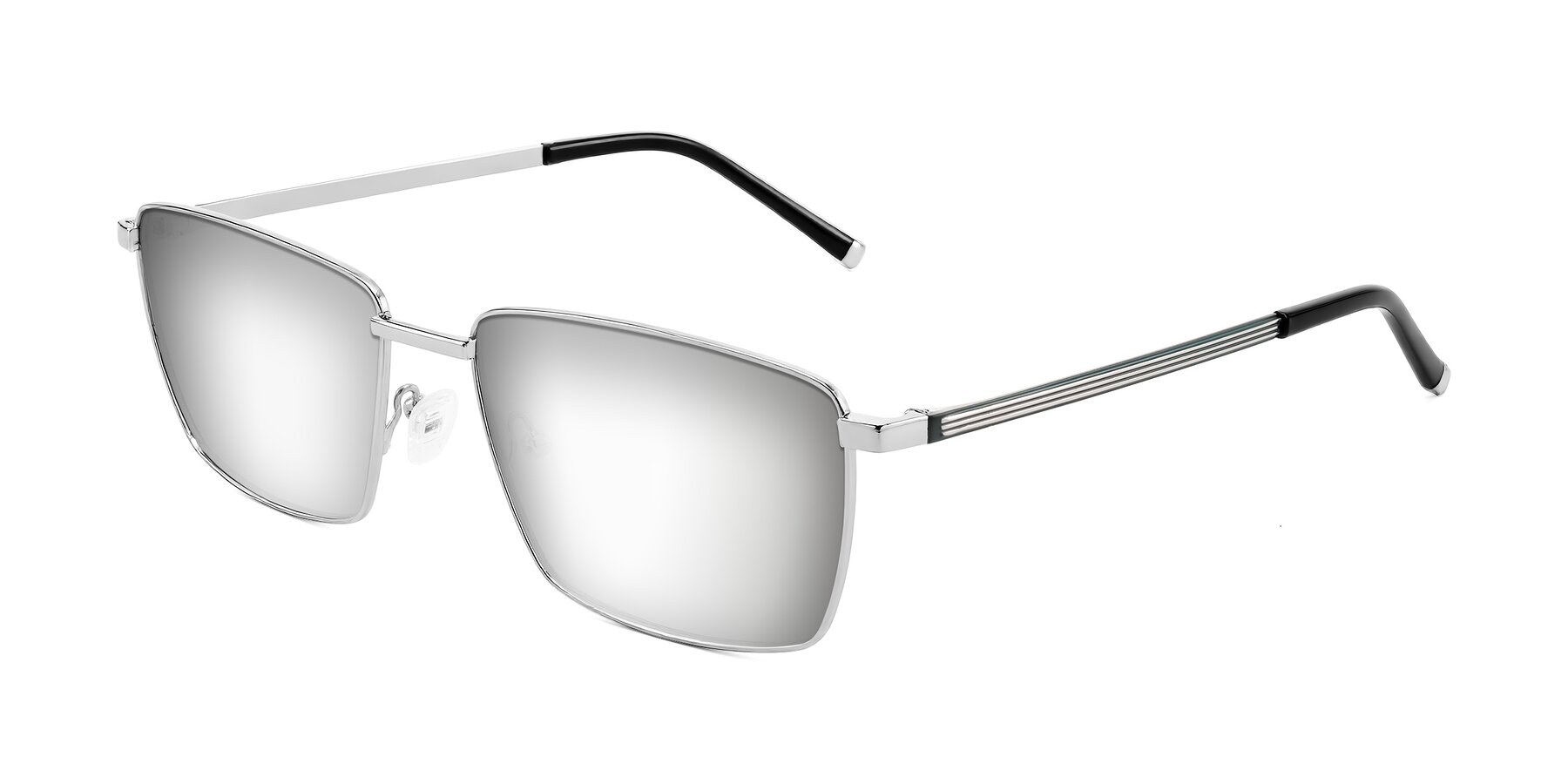 Angle of Lynch in Silver with Silver Mirrored Lenses