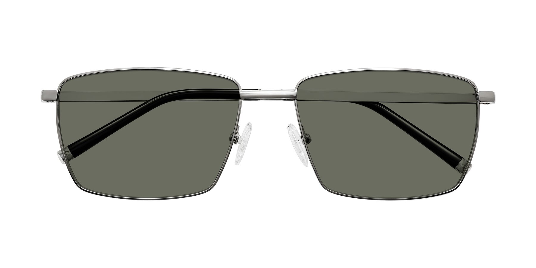 Folded Front of Lynch in Silver with Gray Polarized Lenses