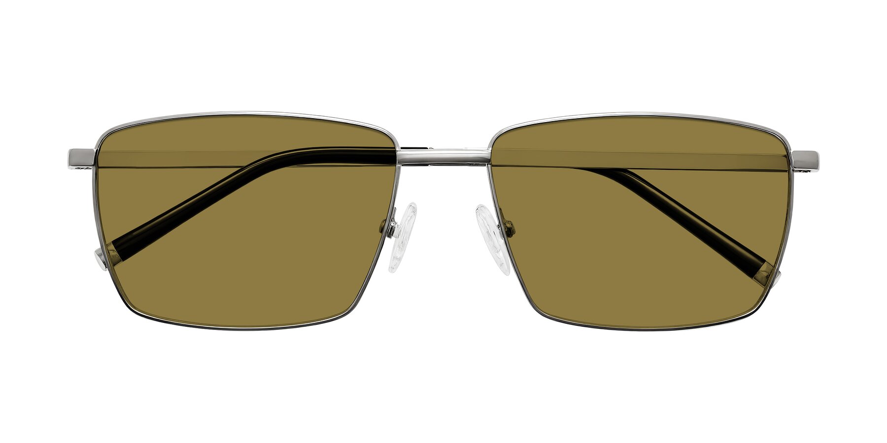 Folded Front of Lynch in Silver with Brown Polarized Lenses