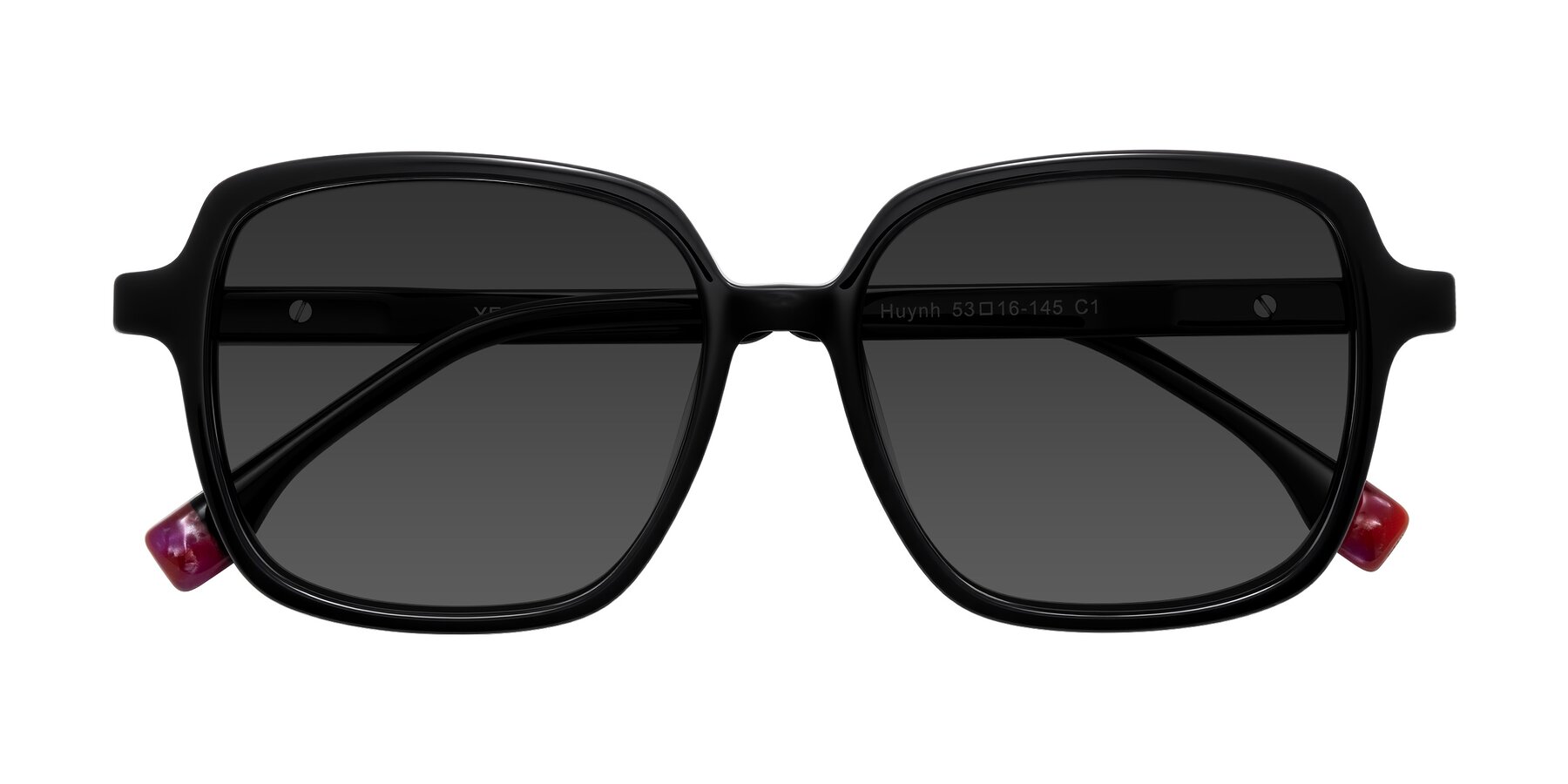 Folded Front of Huynh in Black with Gray Tinted Lenses