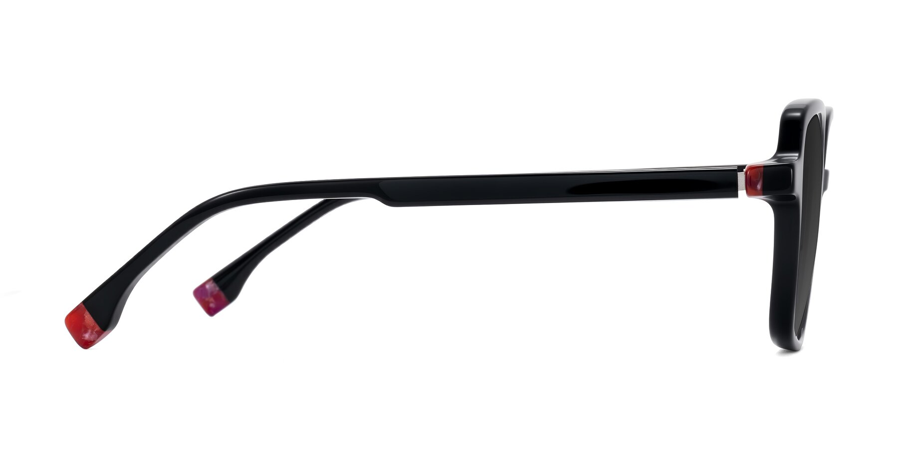 Side of Huynh in Black with Gray Tinted Lenses