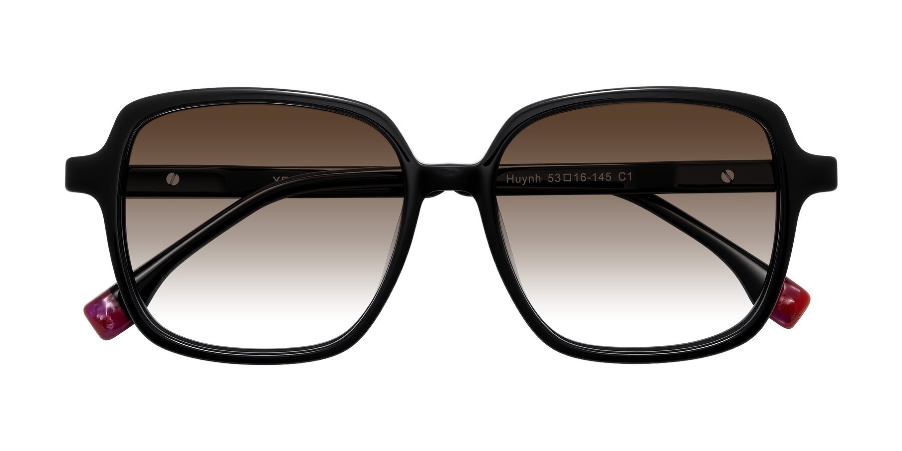 Folded Front of Huynh in Black with Brown Gradient Lenses