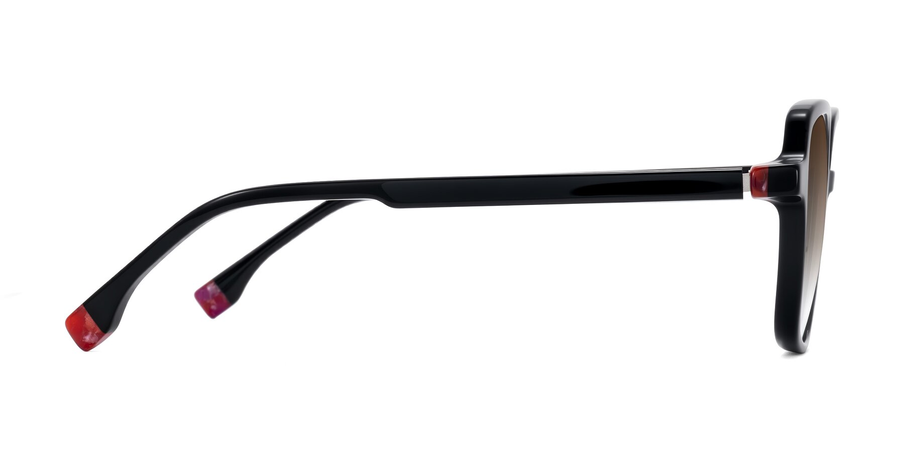 Side of Huynh in Black with Brown Gradient Lenses