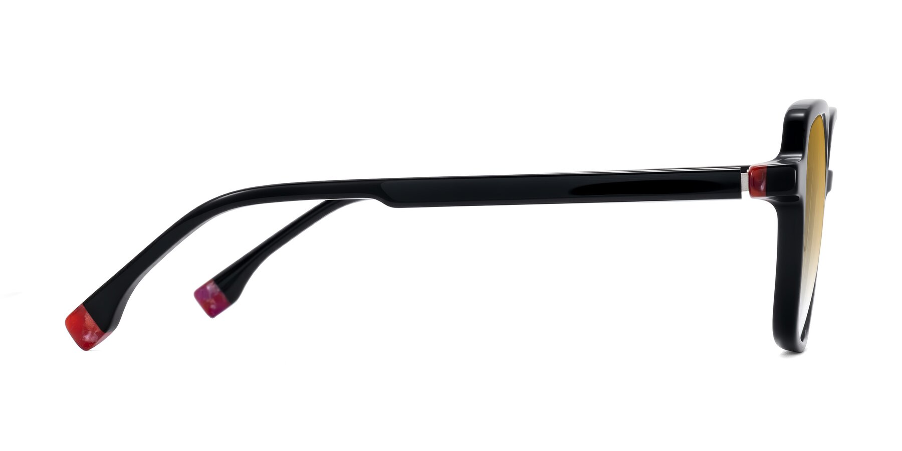 Side of Huynh in Black with Champagne Gradient Lenses