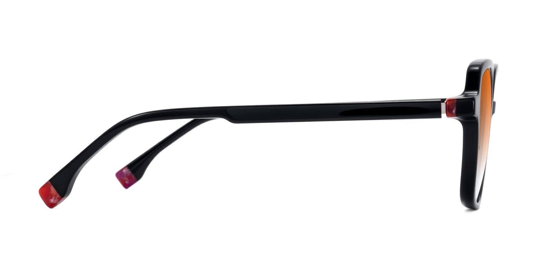 Side of Huynh in Black with Orange Gradient Lenses