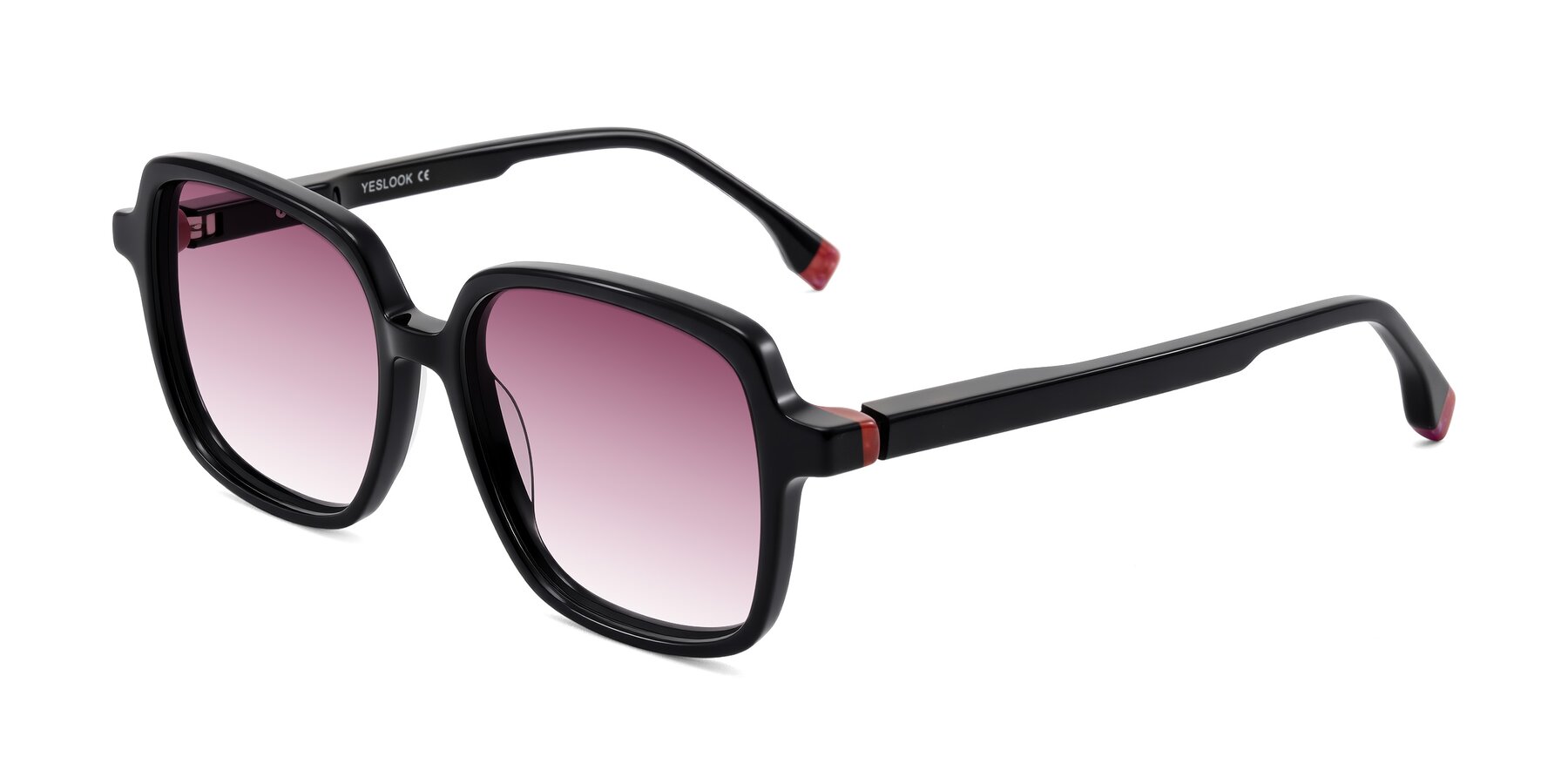 Angle of Huynh in Black with Wine Gradient Lenses