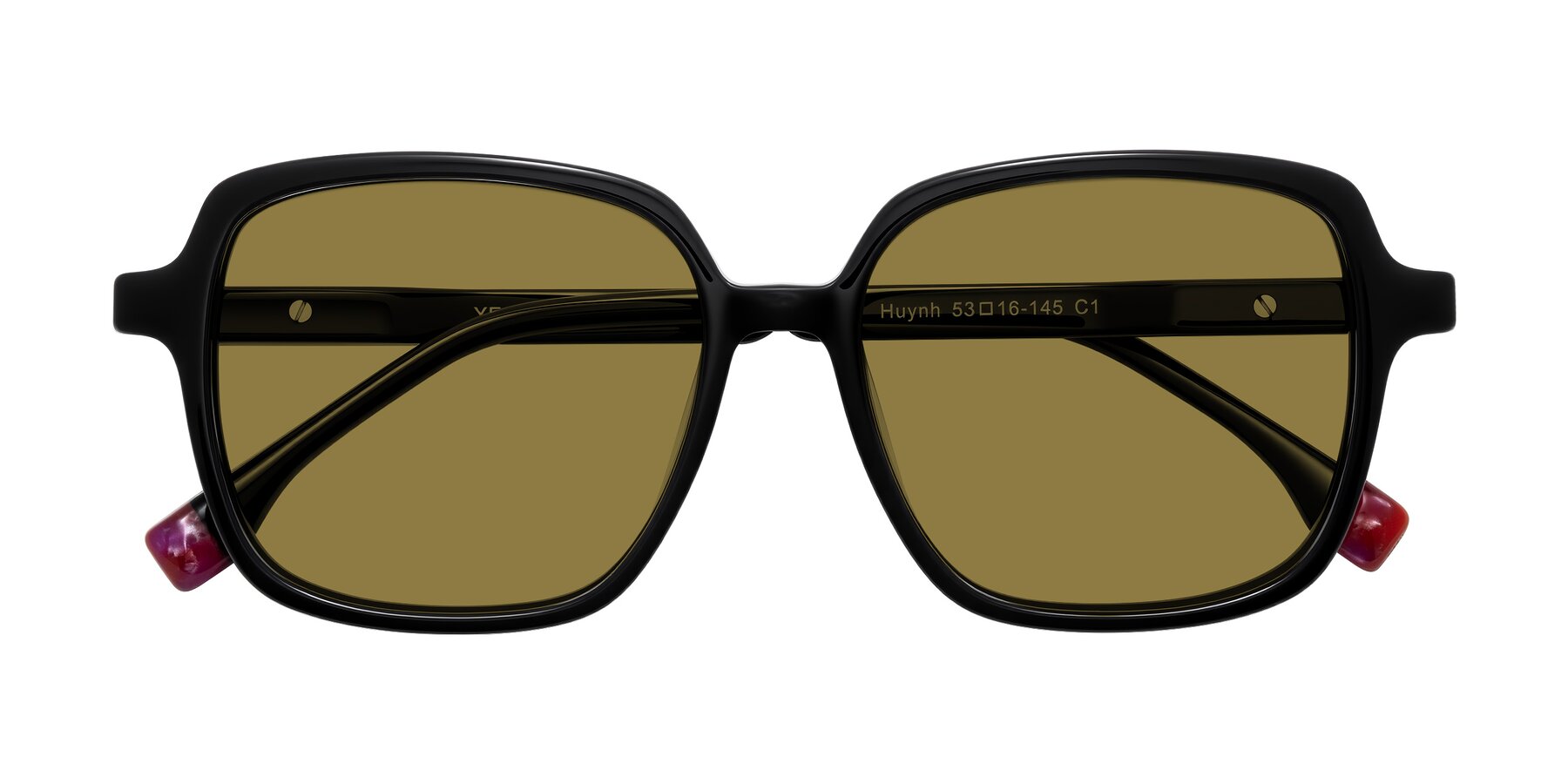 Folded Front of Huynh in Black with Brown Polarized Lenses