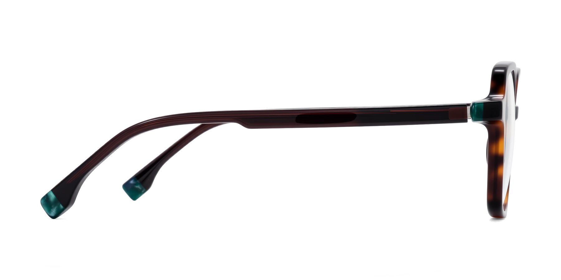 Side of Huynh in Tortoise with Clear Eyeglass Lenses