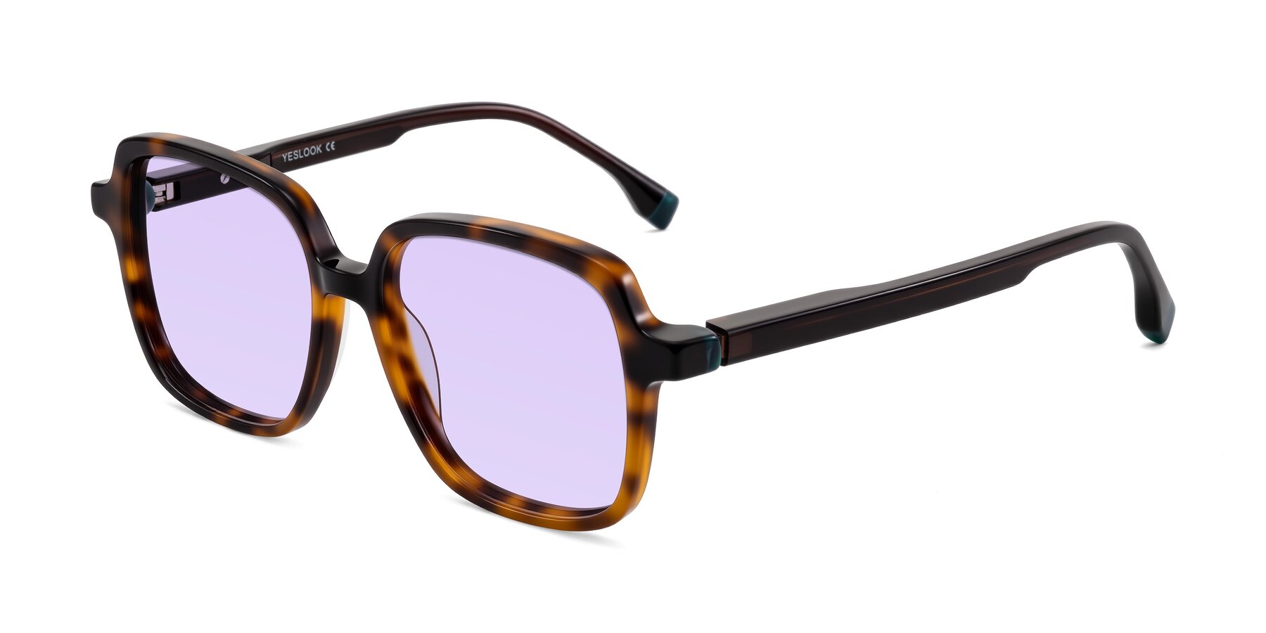 Angle of Huynh in Tortoise with Light Purple Tinted Lenses