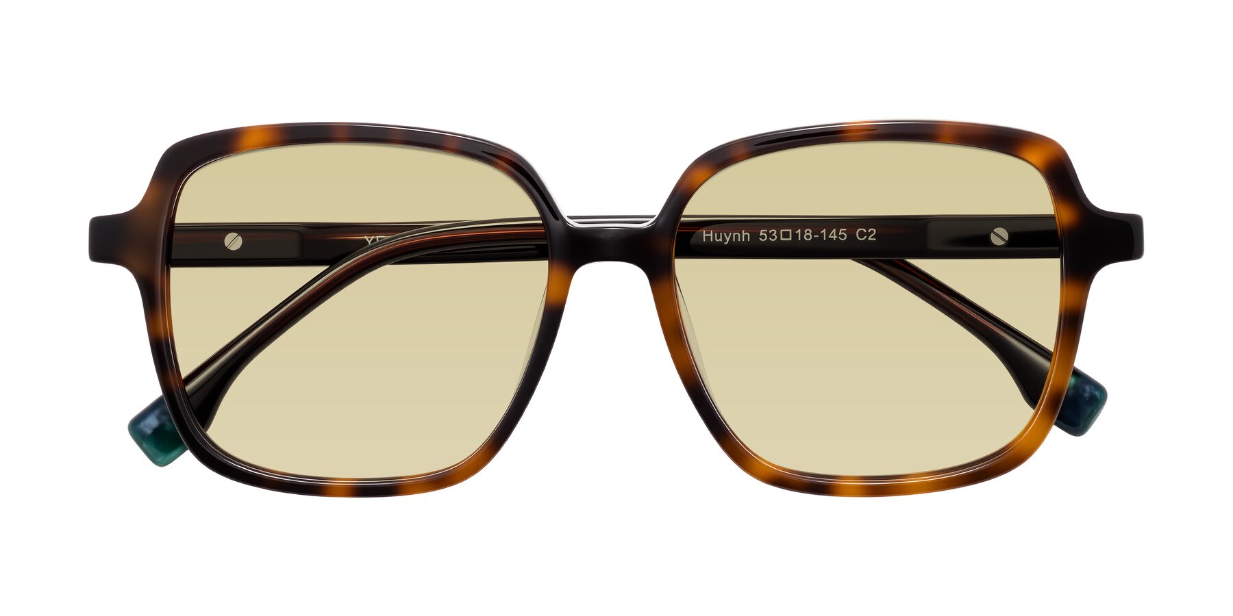Folded Front of Huynh in Tortoise with Light Champagne Tinted Lenses