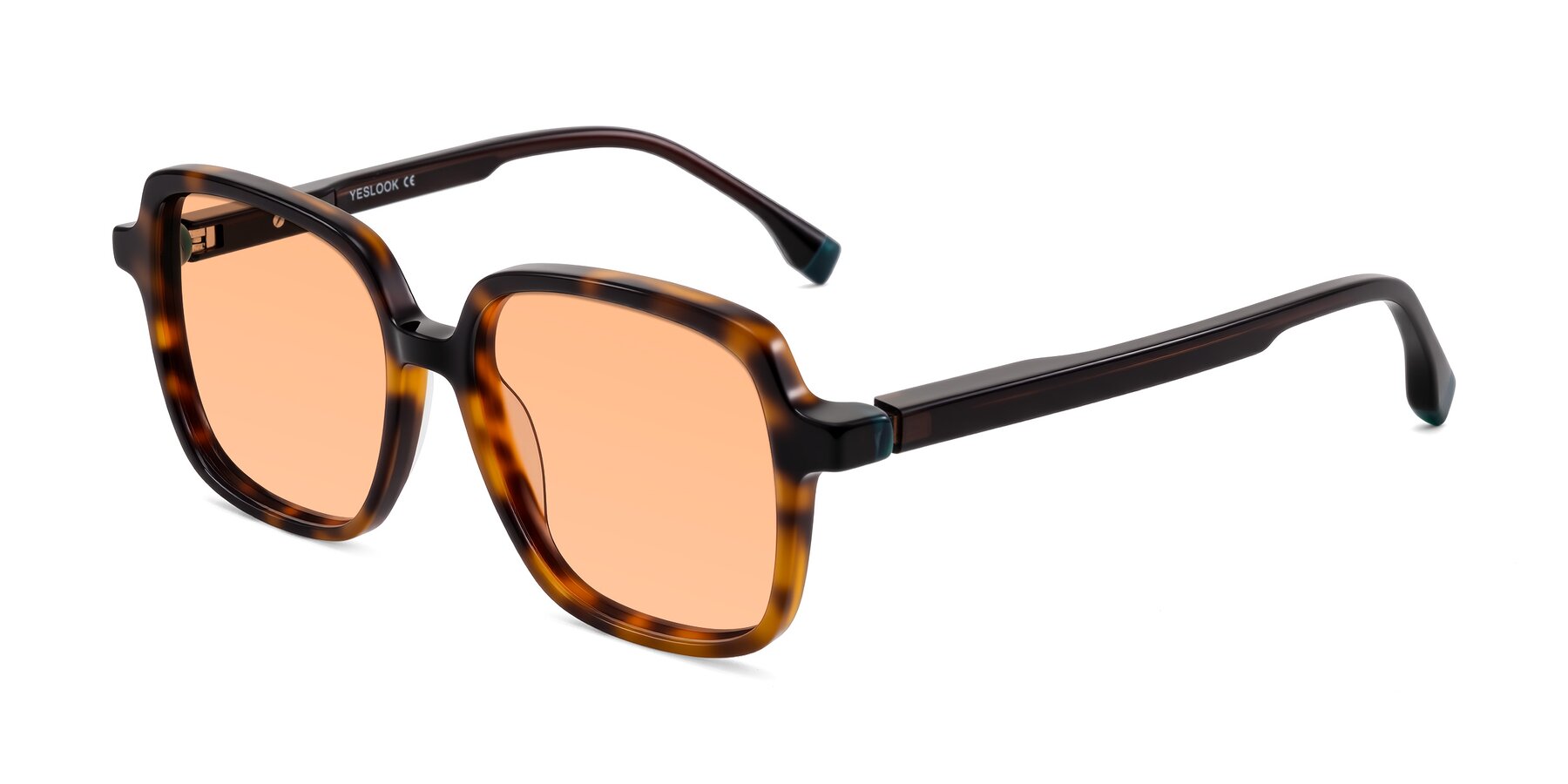 Angle of Huynh in Tortoise with Light Orange Tinted Lenses
