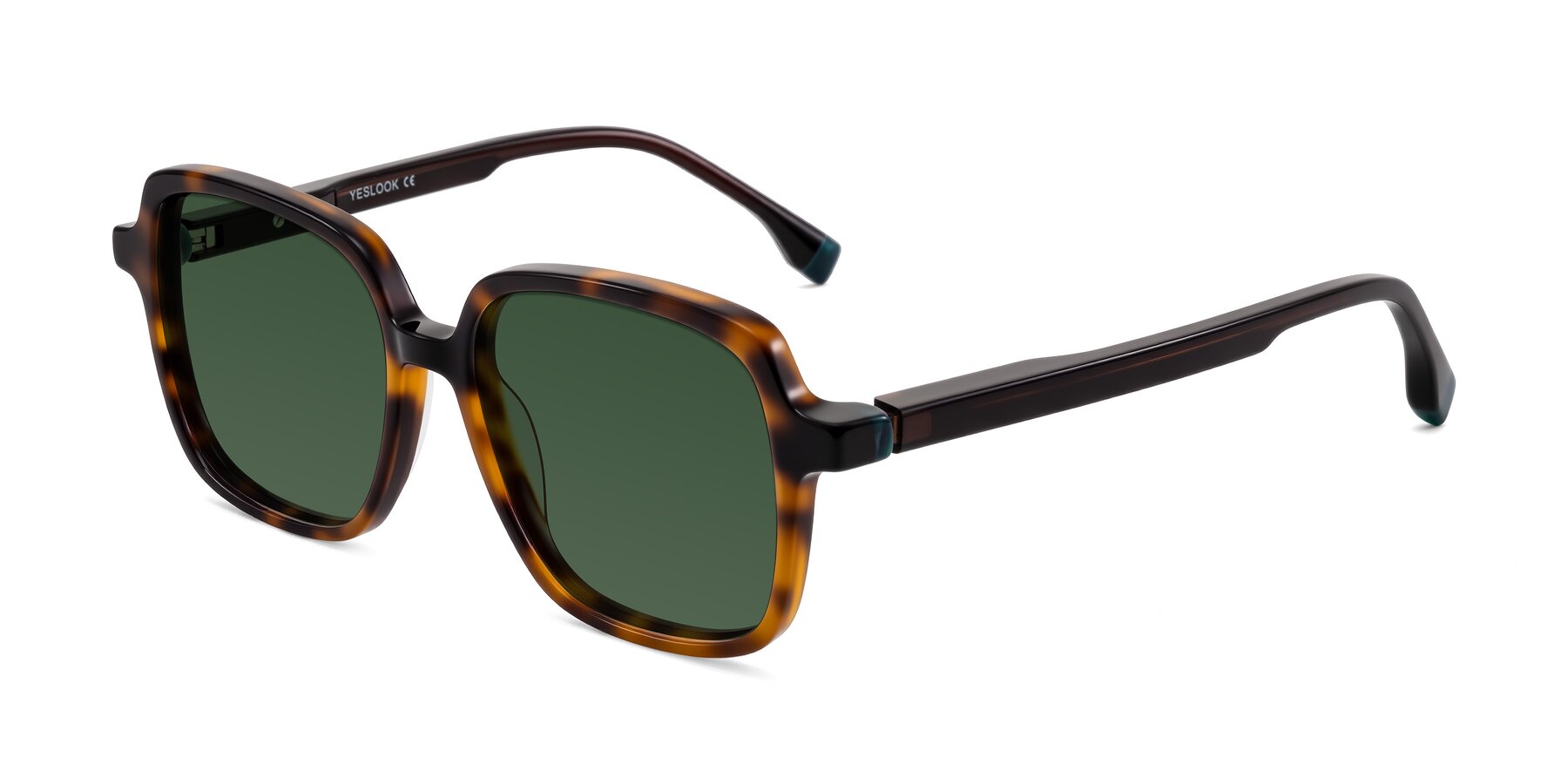 Angle of Huynh in Tortoise with Green Tinted Lenses