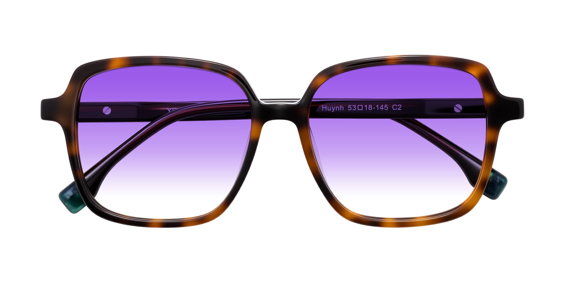 Folded Front of Huynh in Tortoise with Purple Gradient Lenses