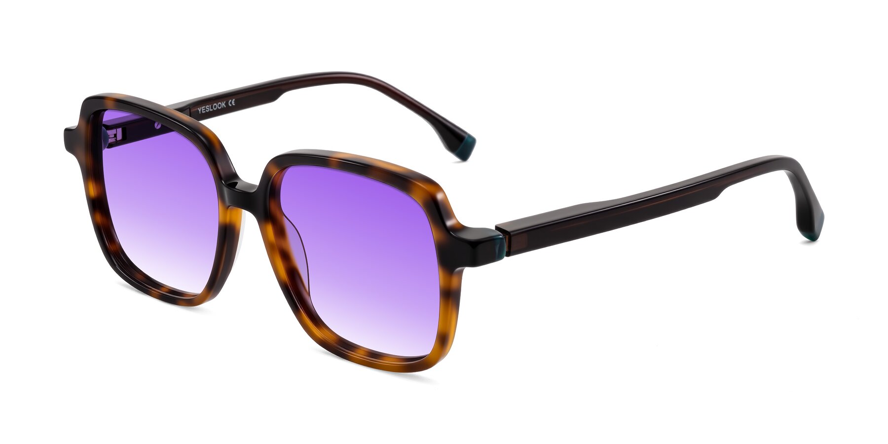 Angle of Huynh in Tortoise with Purple Gradient Lenses