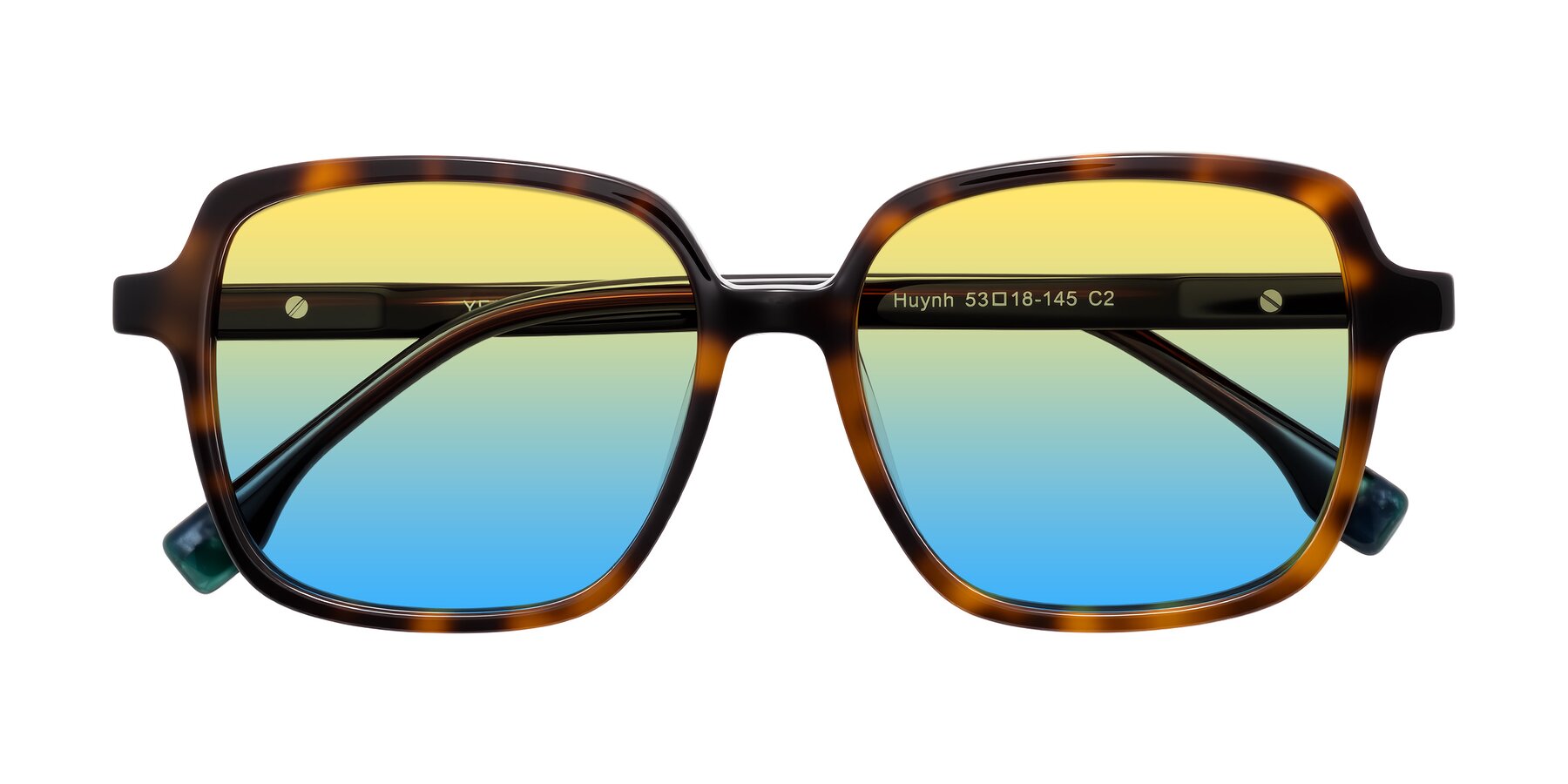 Folded Front of Huynh in Tortoise with Yellow / Blue Gradient Lenses