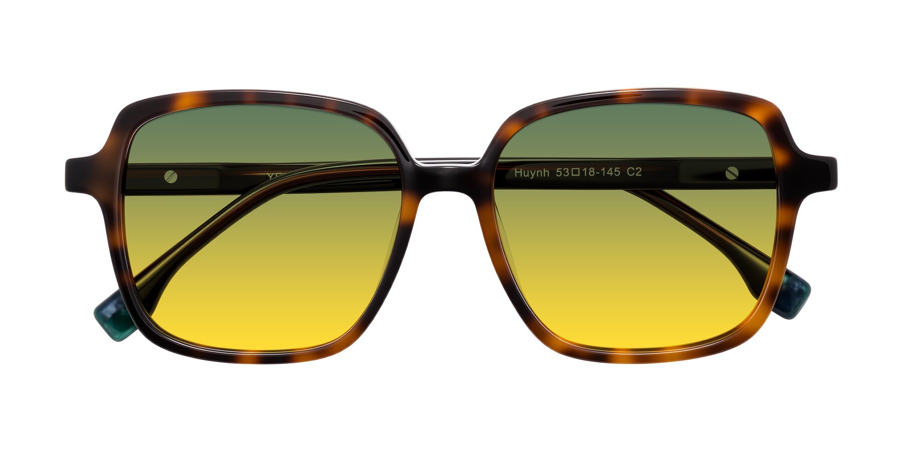 Folded Front of Huynh in Tortoise with Green / Yellow Gradient Lenses