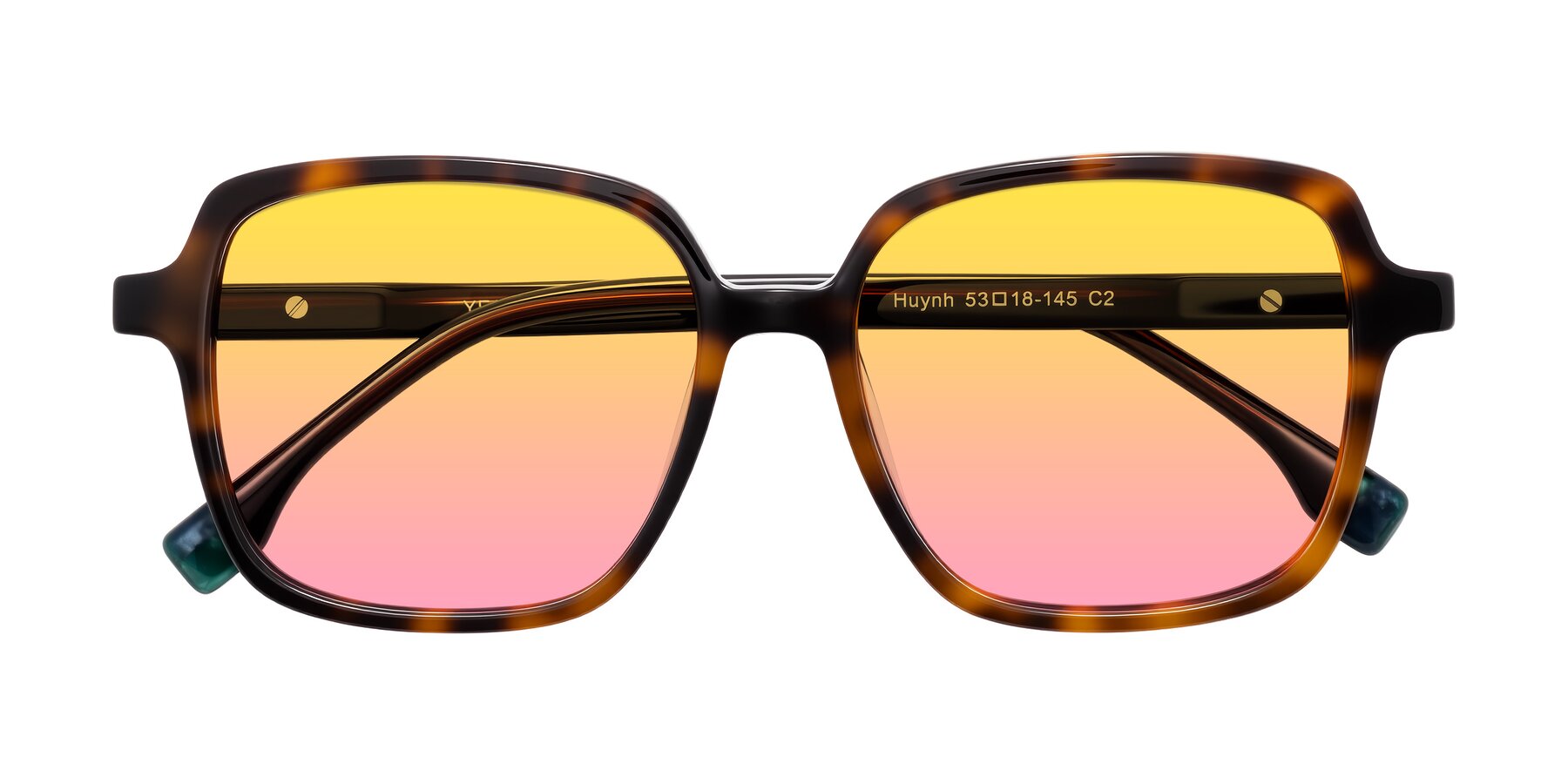 Folded Front of Huynh in Tortoise with Yellow / Pink Gradient Lenses