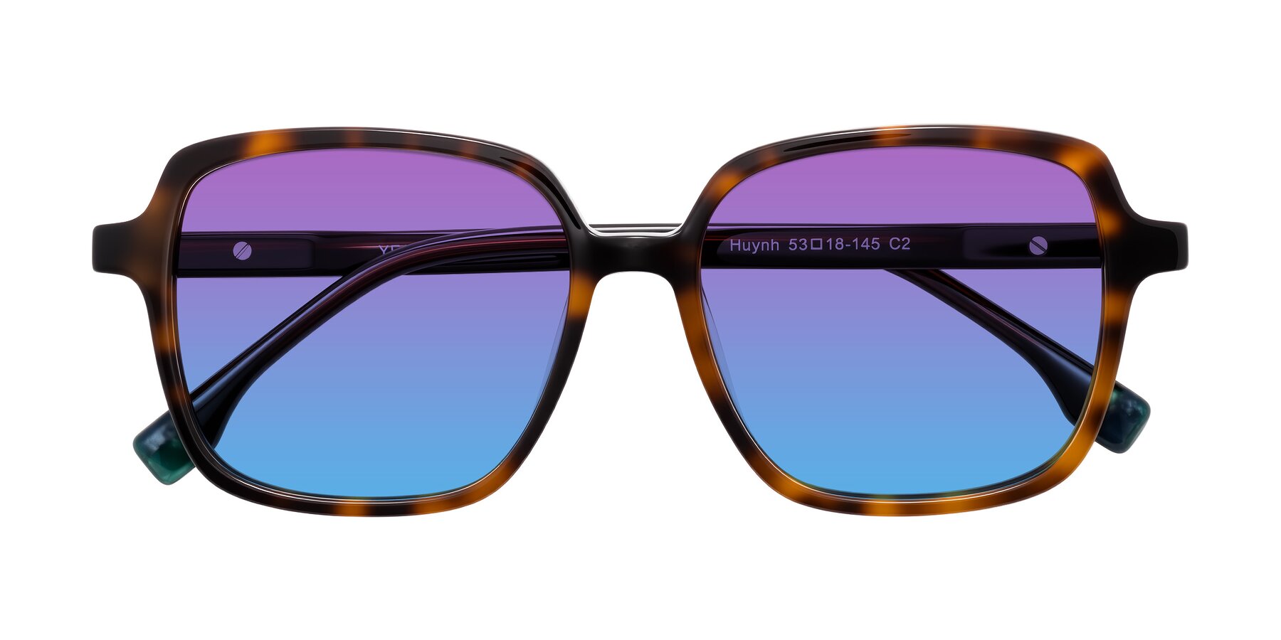 Folded Front of Huynh in Tortoise with Purple / Blue Gradient Lenses