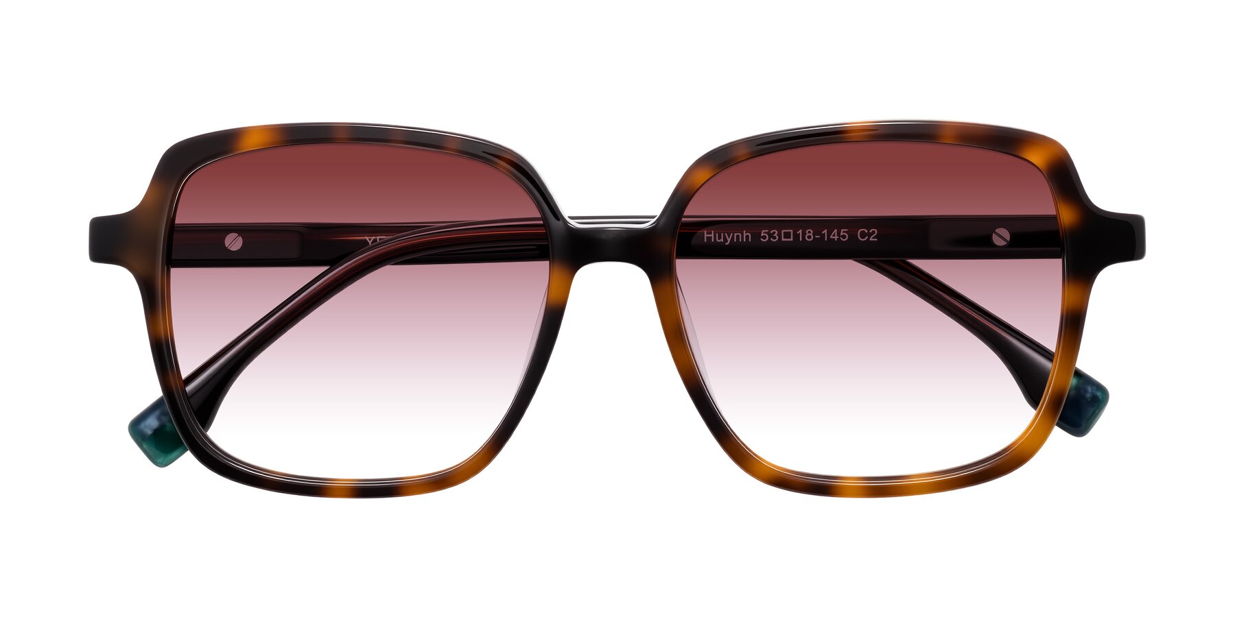 Folded Front of Huynh in Tortoise with Garnet Gradient Lenses