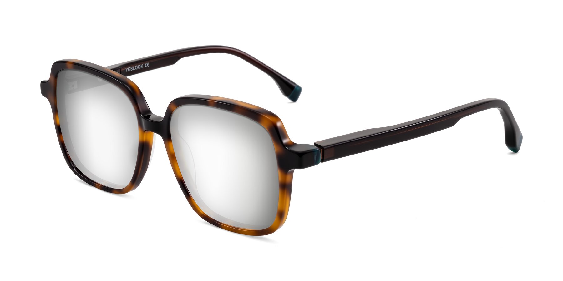 Angle of Huynh in Tortoise with Silver Mirrored Lenses