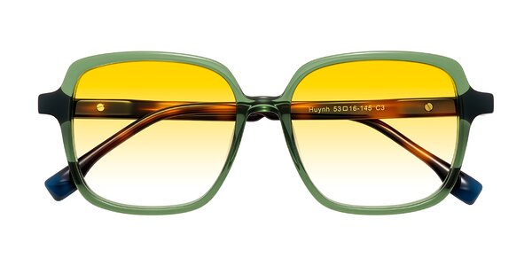 Front of Huynh in Green/Tortoise