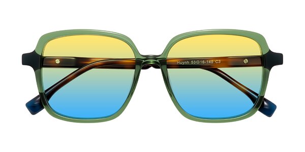 Front of Huynh in Green/Tortoise