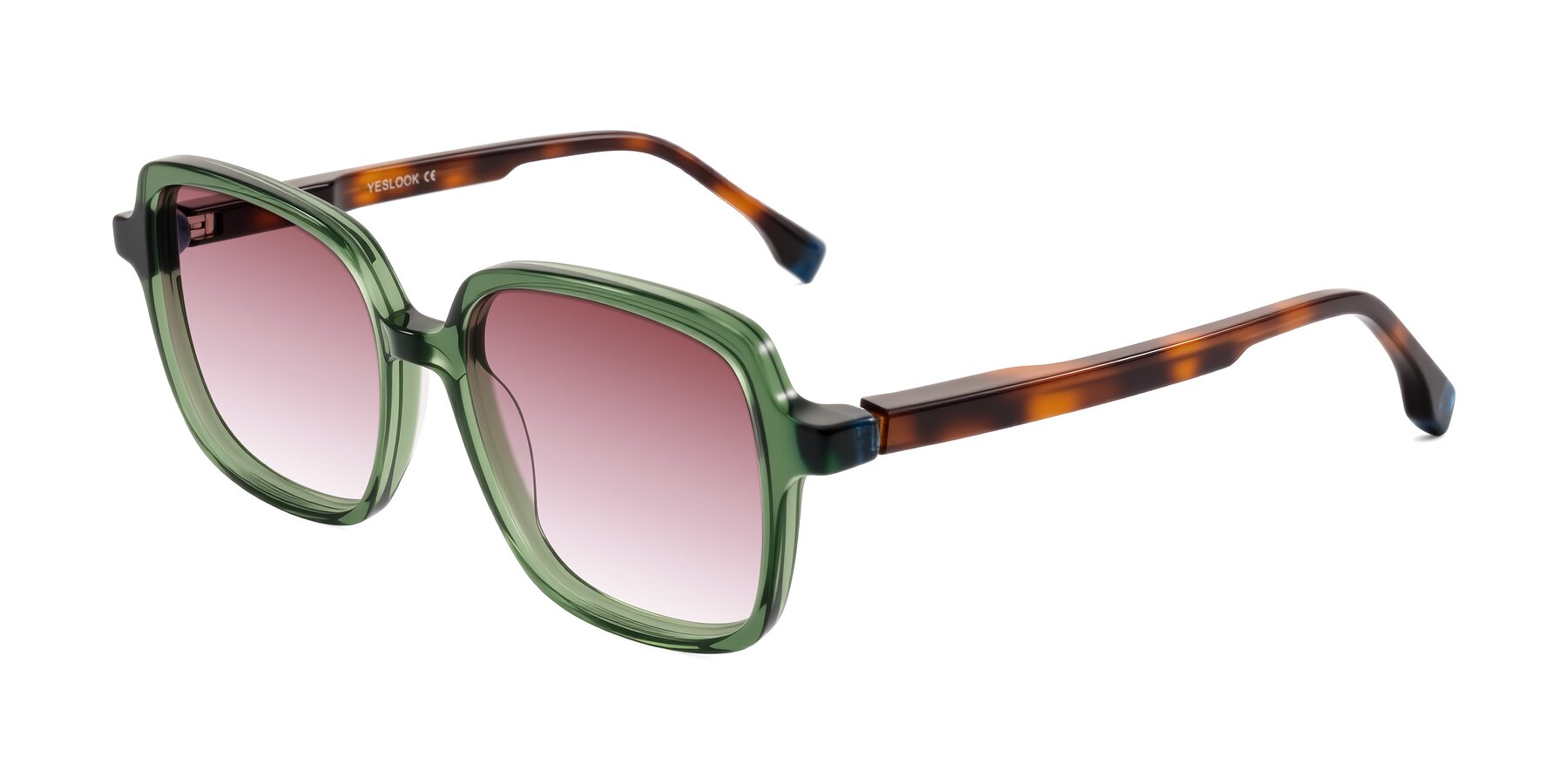 Angle of Huynh in Green/Tortoise with Garnet Gradient Lenses