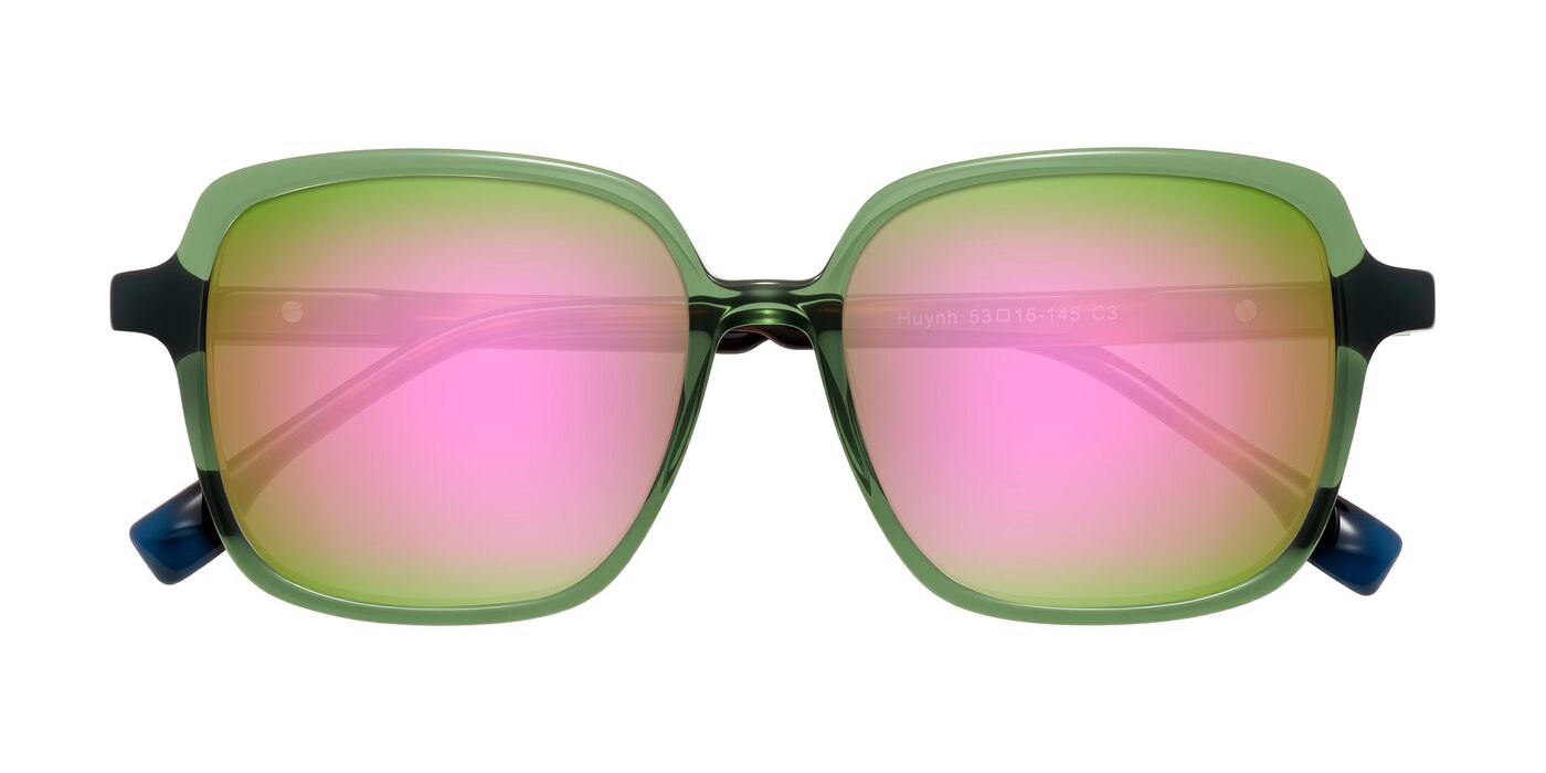 Huynh - Green/Tortoise Flash Mirrored Sunglasses