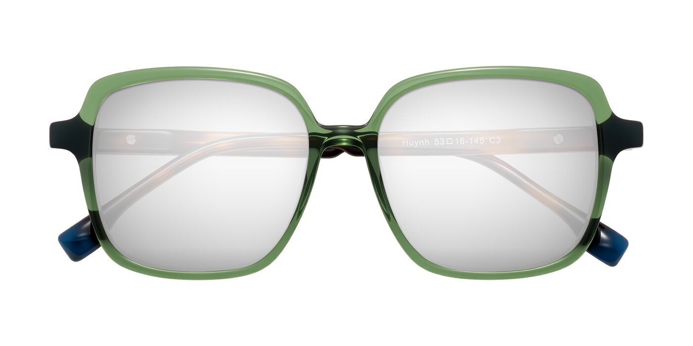 Huynh - Green/Tortoise Flash Mirrored Sunglasses